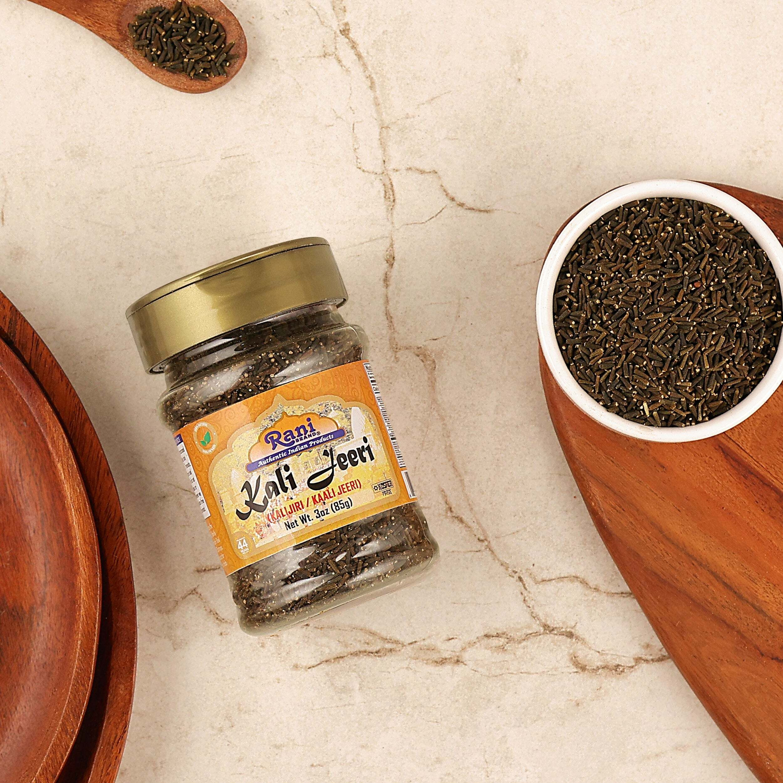 Rani Kali Jeeri (Centratherum Anthelminticum) 3oz (85g) PET Jar ~ All Natural, Gluten Friendly, NON-GMO, Kosher, Vegan, Indian Origin, Kalijiri/Kaali Jeeri