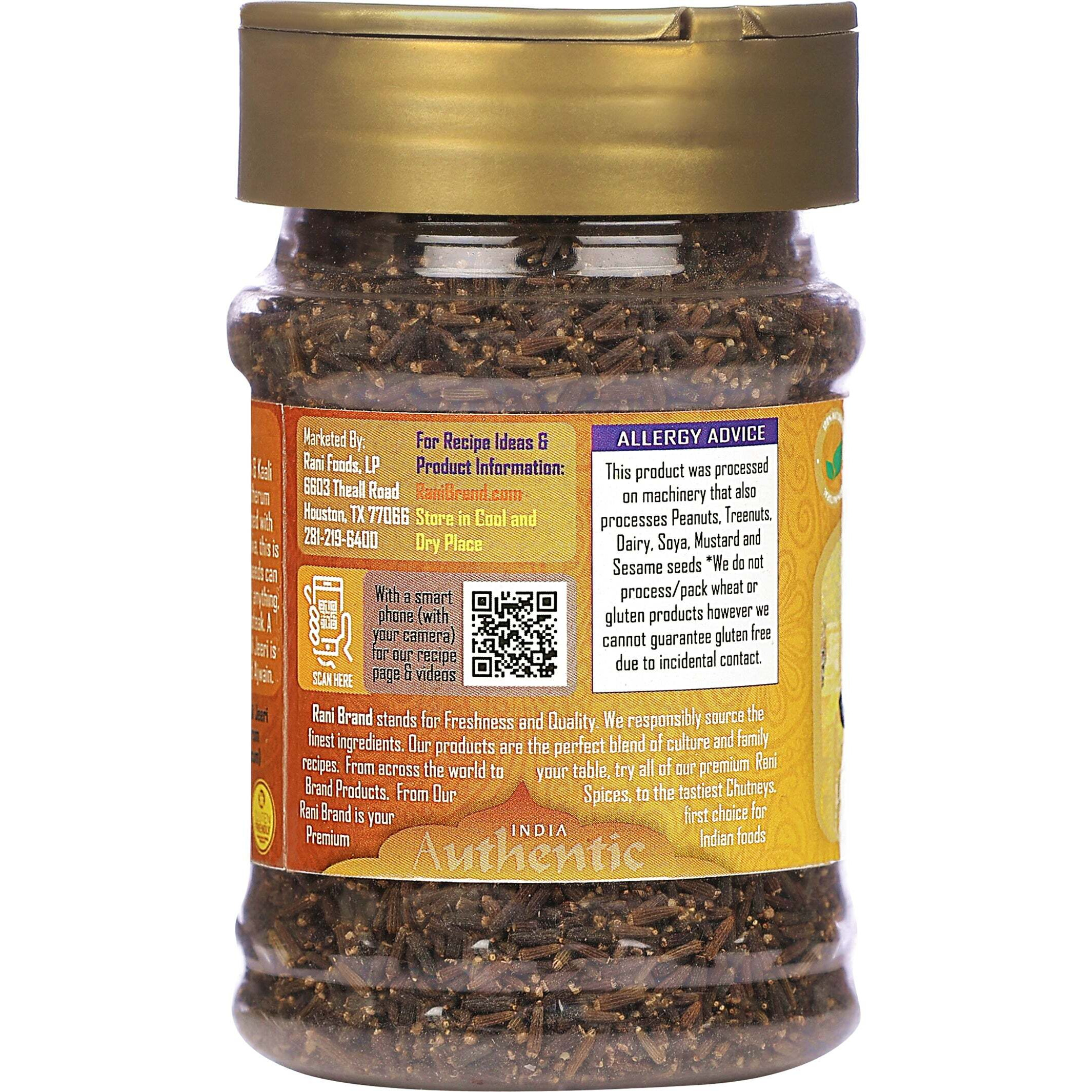 Rani Kali Jeeri (Centratherum Anthelminticum) 3oz (85g) PET Jar ~ All Natural, Gluten Friendly, NON-GMO, Kosher, Vegan, Indian Origin, Kalijiri/Kaali Jeeri