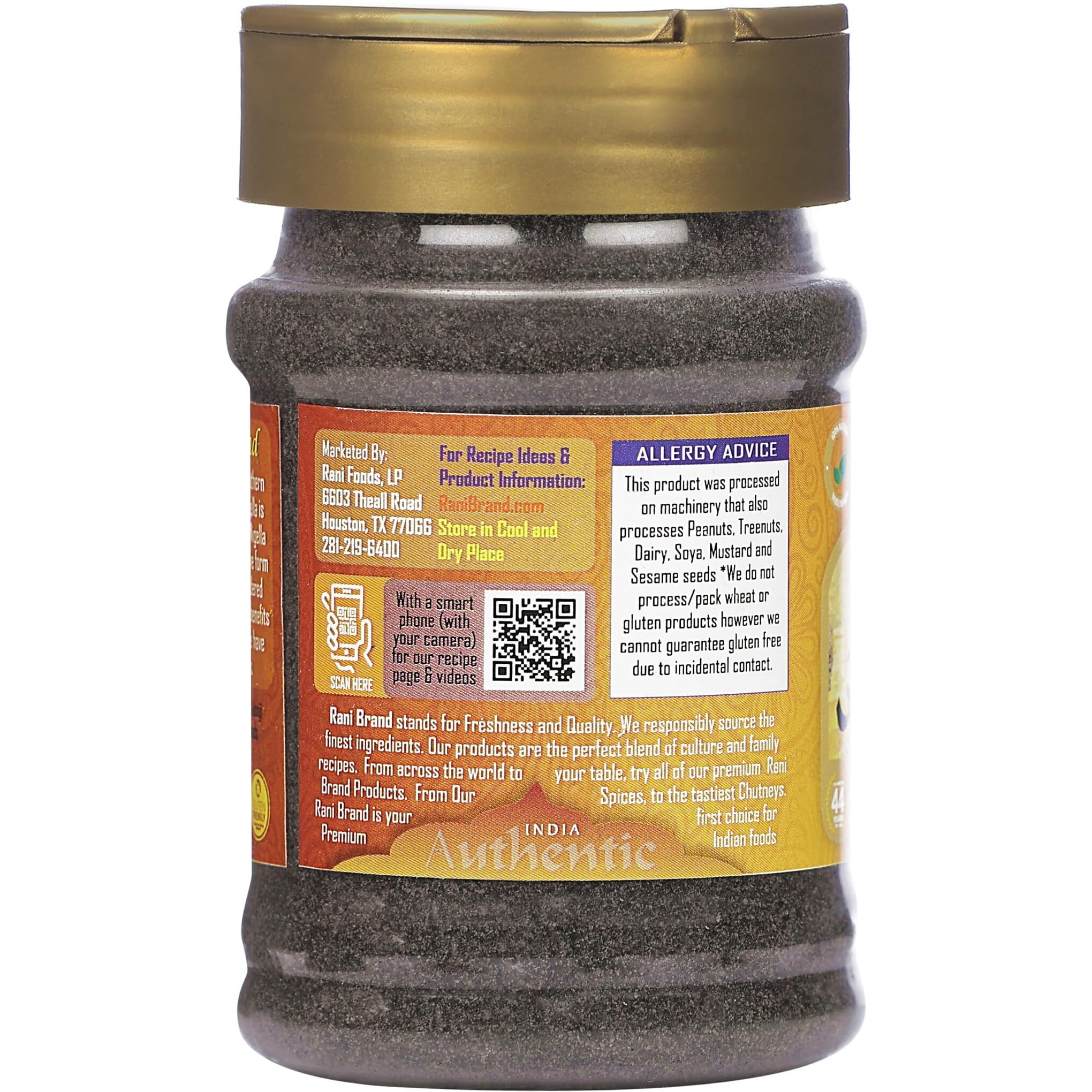 Rani Kalonji (Black Seed, Nigella Sativa, Black Cumin) Ground, Powder 3oz (85g) PET Jar ~ All Natural, Gluten Friendly, NON-GMO, Kosher, Vegan, Indian Origin