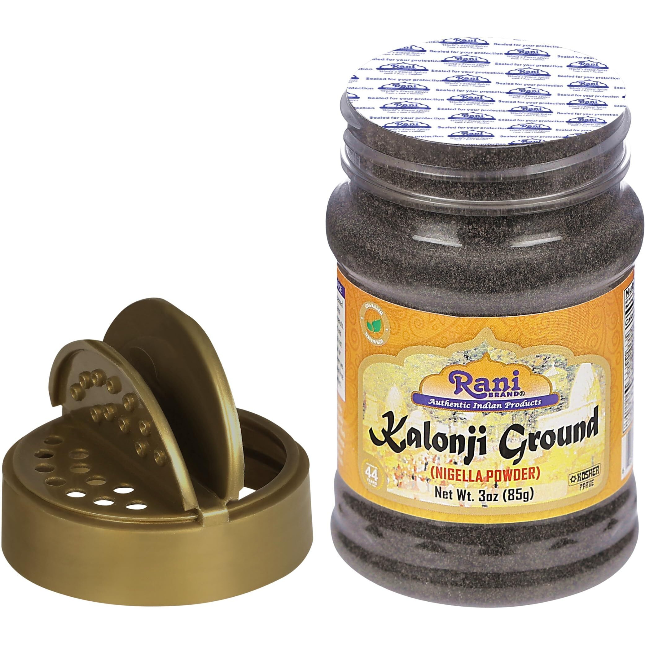 Rani Kalonji (Black Seed, Nigella Sativa, Black Cumin) Ground, Powder 3oz (85g) PET Jar ~ All Natural, Gluten Friendly, NON-GMO, Kosher, Vegan, Indian Origin