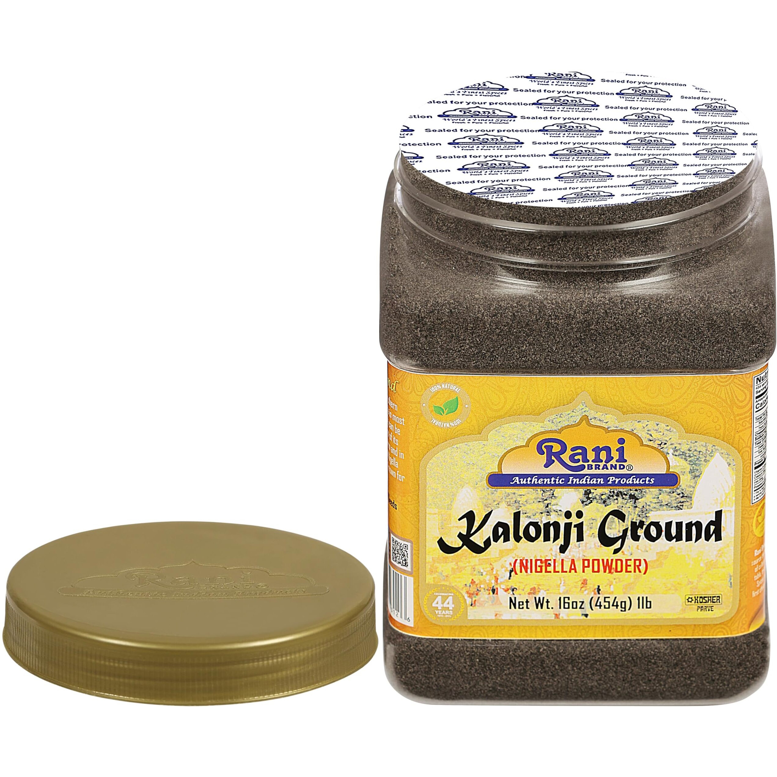 Rani Kalonji Powder(Black Seed, Nigella Sativa, Black Cumin) Ground, 16oz (1lb) 454g PET Jar ~ All Natural, Gluten Friendly, NON-GMO, Kosher, Vegan, Indian Origin