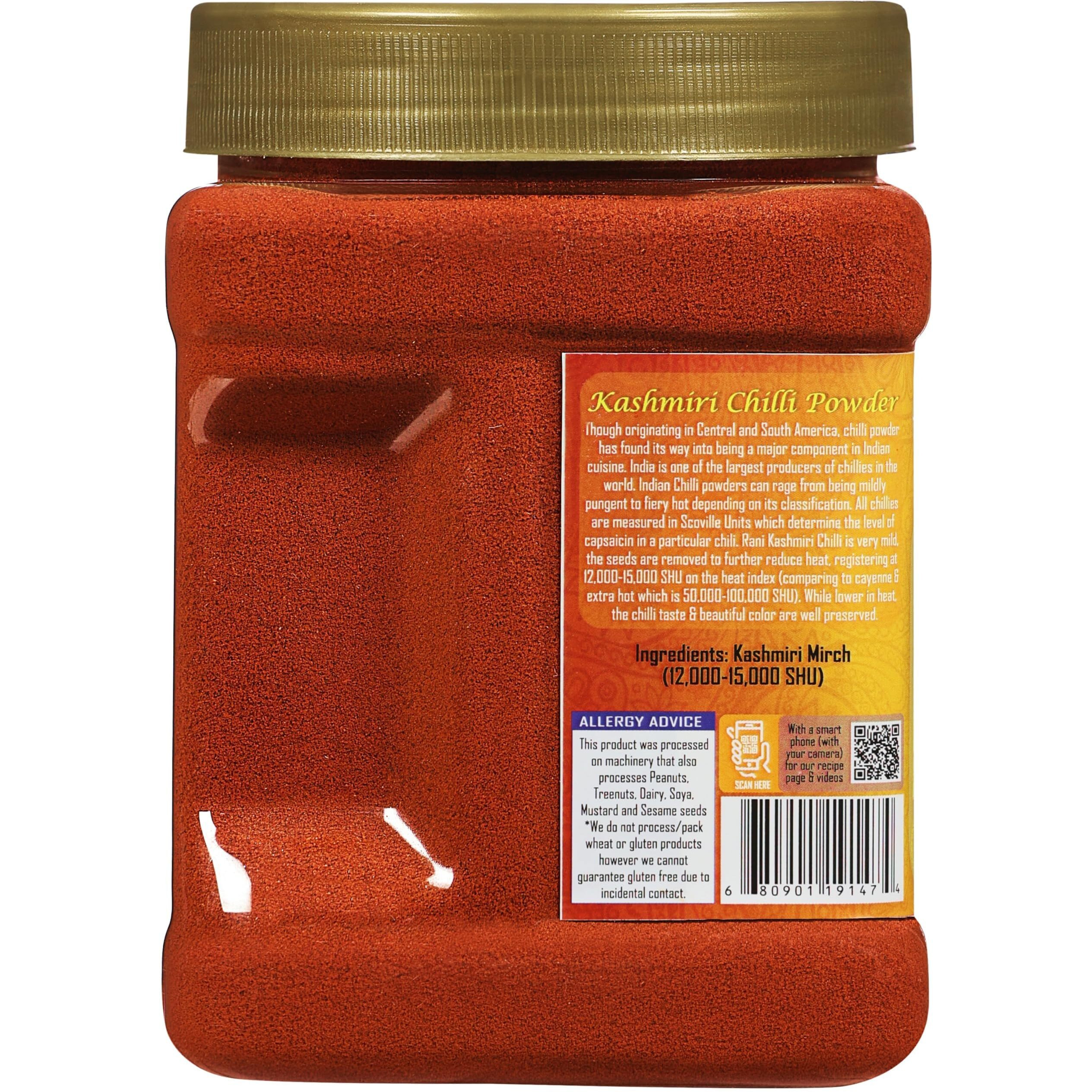 Rani Kashmiri Chilli Powder (Deggi Mirch, Low Heat) Ground Indian Spice 16oz (1lb) 454g PET Jar, Pack of 6 ~ All Natural, Salt-Free, Vegan, No Colors, Gluten Friendly, NON-GMO, Kosher, Indian Origin