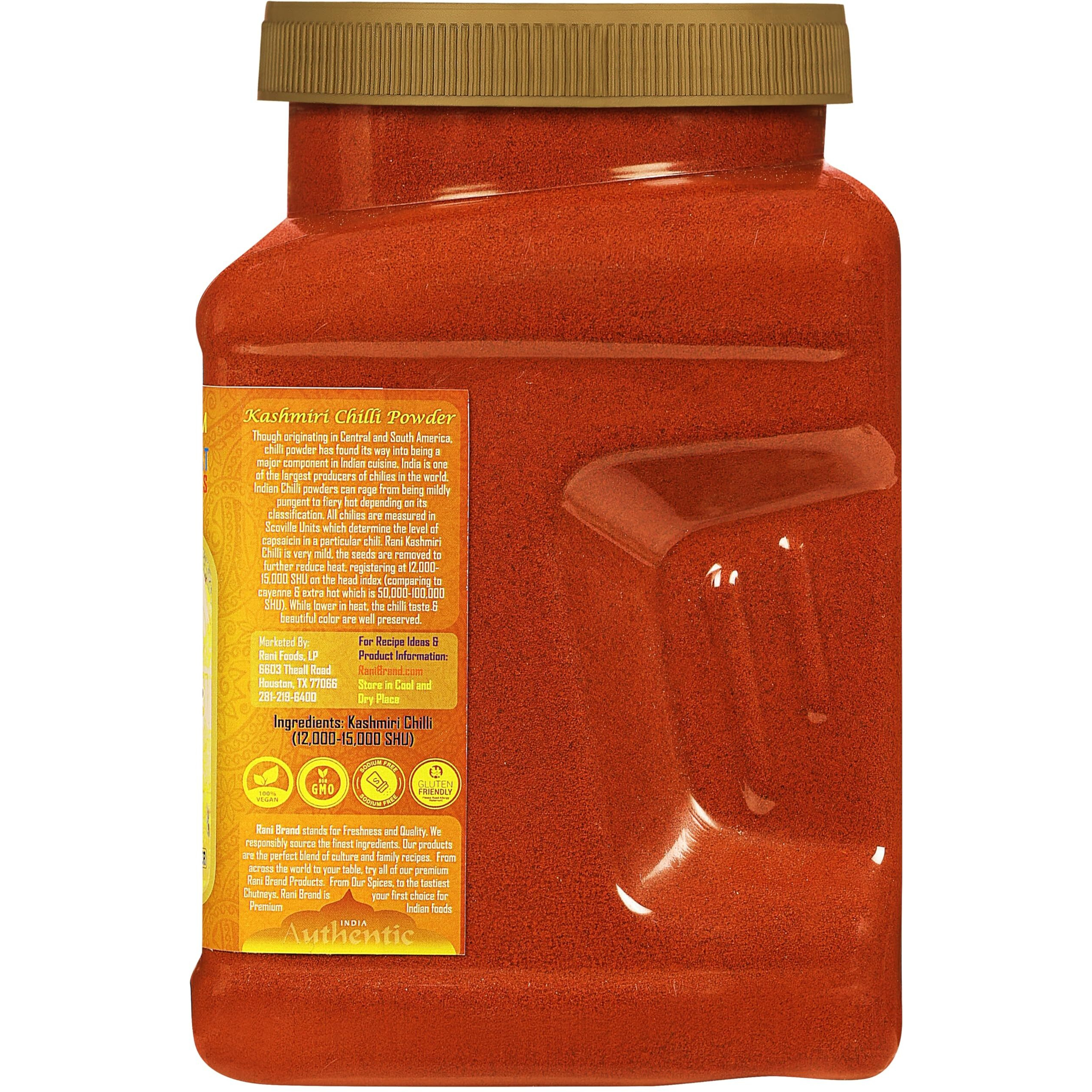 Rani Kashmiri Chilli Powder (Deggi Mirch, Low Heat) Ground Indian Spice 32oz (2lbs) 908g PET Jar ~ All Natural, Salt-Free, Vegan, Kosher, Gluten Friendly