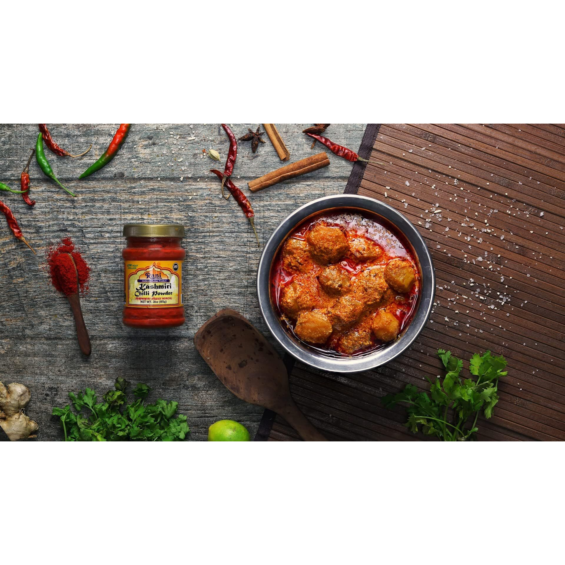 Rani Kashmiri Chilli Powder (Deggi Mirch, Low Heat) Ground Indian Spice 3oz (85g) PET Jar, Pack of 12 ~ All Natural, Salt-Free, Vegan, No Colors, Gluten Friendly, NON-GMO, Kosher, Indian Origin