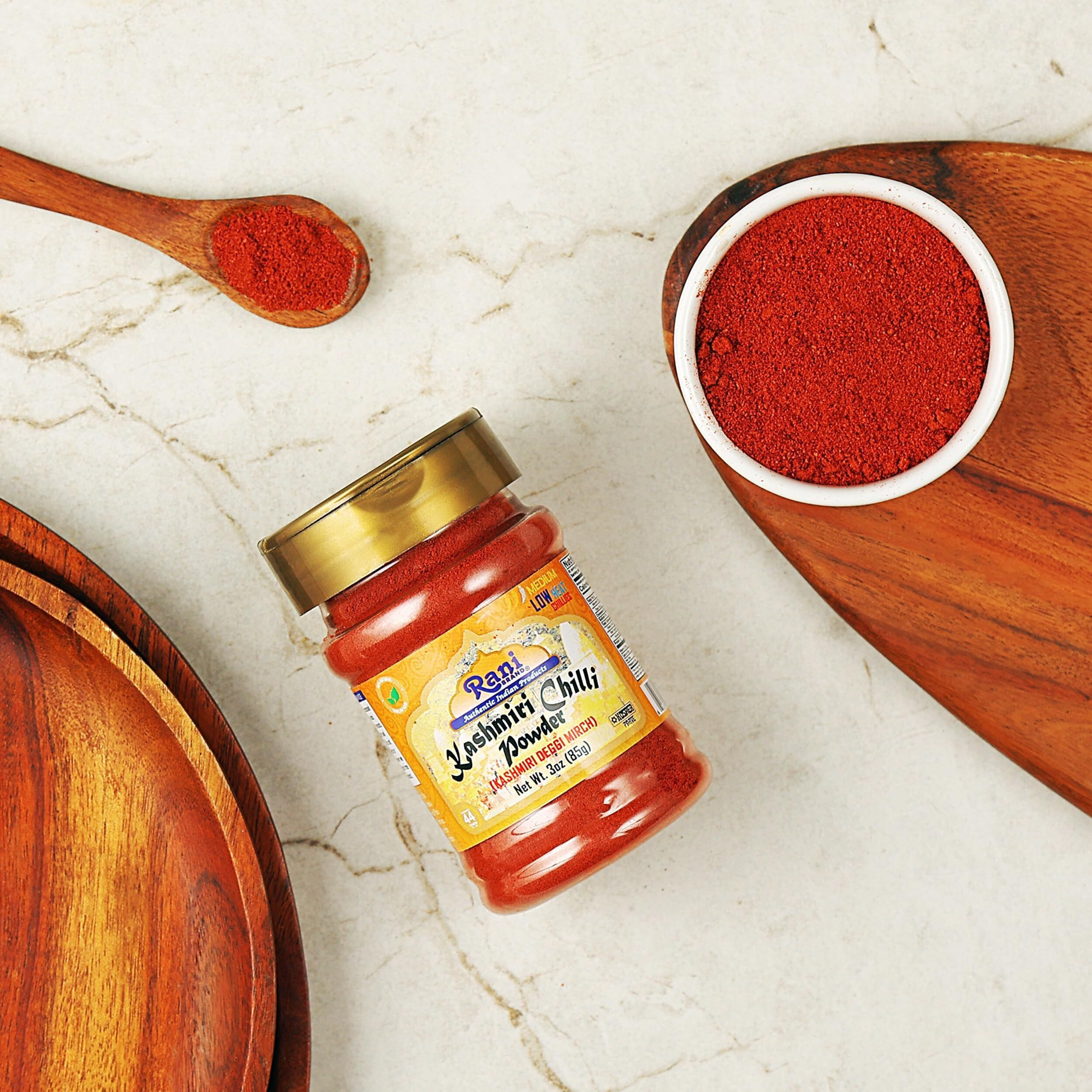 Rani Kashmiri Chilli Powder (Deggi Mirch, Low Heat) Ground Indian Spice 3oz (85g) PET Jar, Pack of 12 ~ All Natural, Salt-Free, Vegan, No Colors, Gluten Friendly, NON-GMO, Kosher, Indian Origin