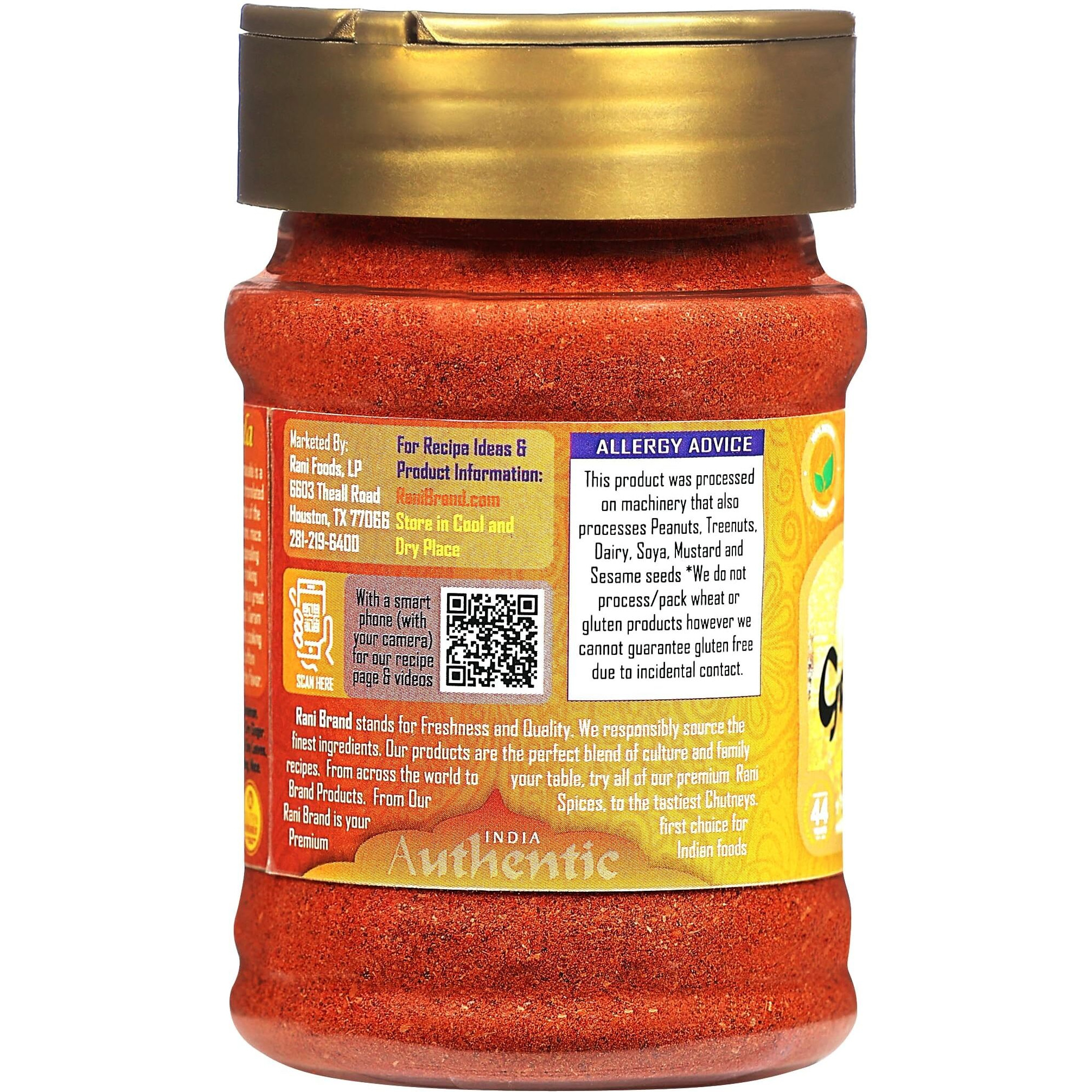 Rani Kashmiri Chilli Powder (Deggi Mirch, Low Heat) Ground Indian Spice 3oz (85g) PET Jar, Pack of 12 ~ All Natural, Salt-Free, Vegan, No Colors, Gluten Friendly, NON-GMO, Kosher, Indian Origin