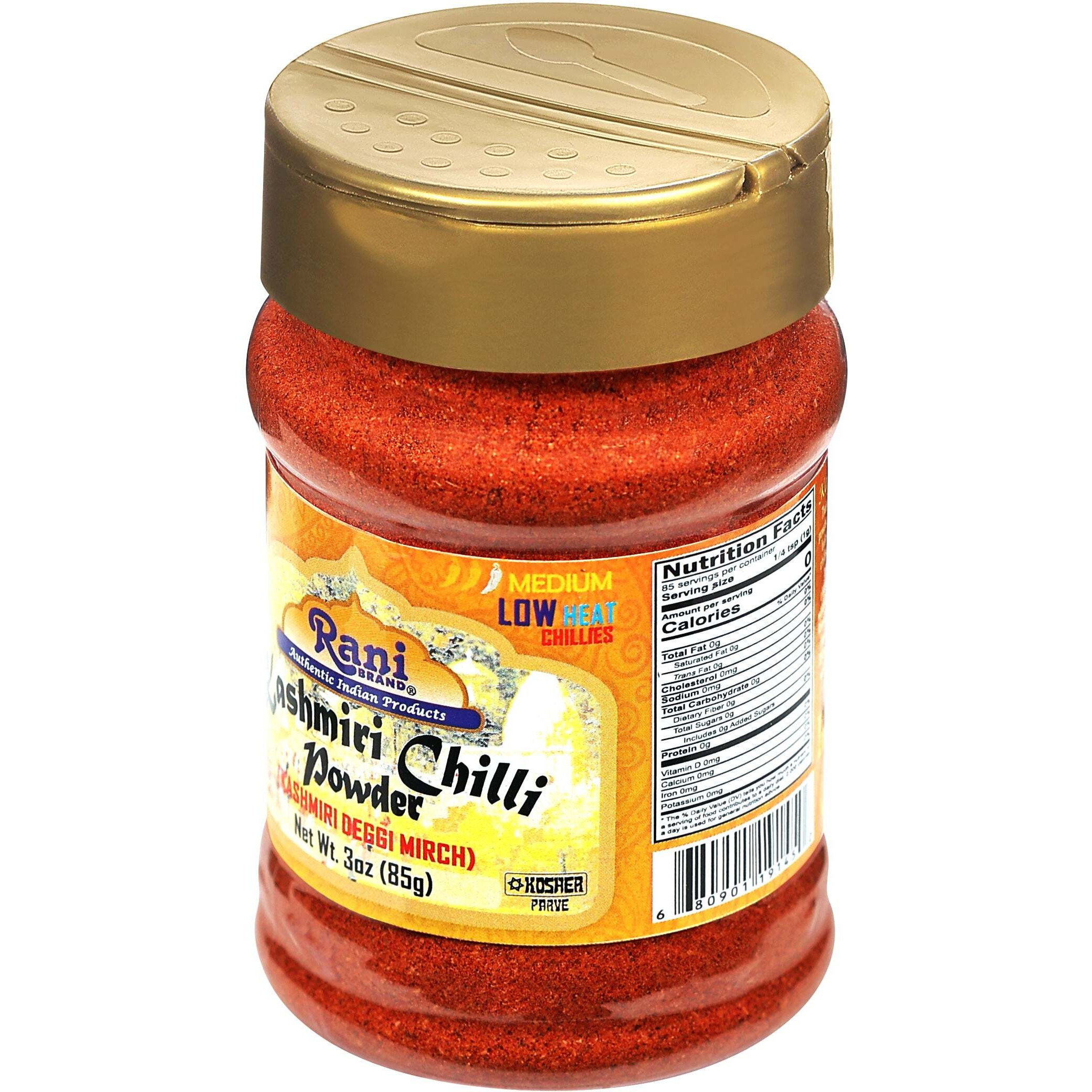 Rani Kashmiri Chilli Powder (Deggi Mirch, Low Heat) Ground Indian Spice 85g PET Jar ~ All Natural, Salt-Free, Vegan, Kosher, Gluten Friendly, Perfect for Deviled Eggs & Other Low Heat Dishes