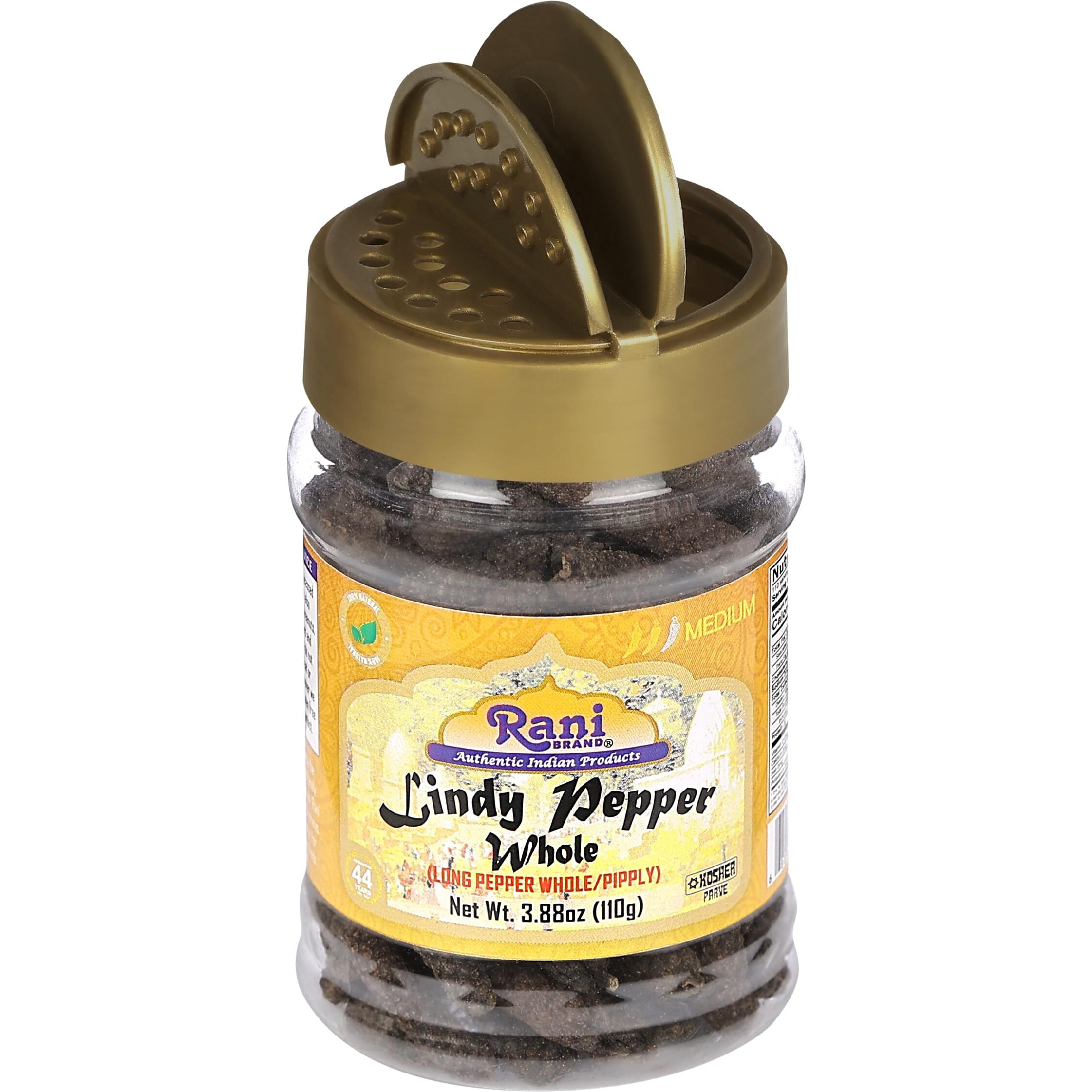 Rani Lindy Pepper Whole (Long Pepper, Piper Longum, Pipli) 3.88oz (110g) PET Jar ~ All Natural, Gluten Friendly, NON-GMO, Vegan, Indian Origin