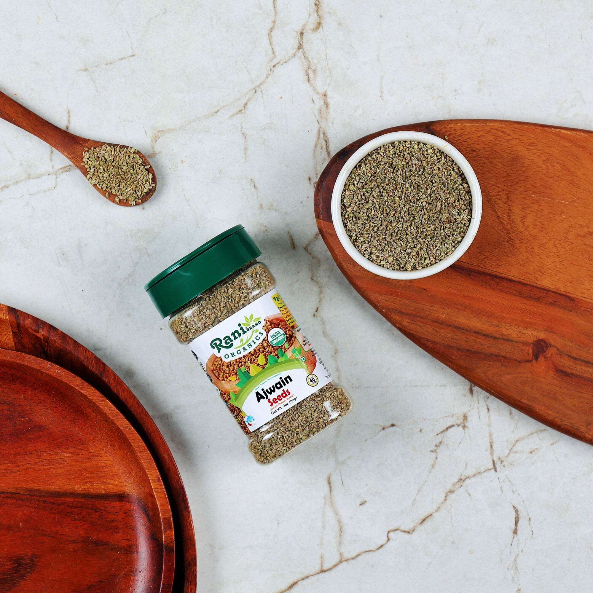 Rani Organic Ajwain Seeds (Carom Bishops Weed) Whole Indian Spice 3oz (85g) PET Jar ~ All Natural, Vegan, Gluten Friendly, NON-GMO, Indian Origin, USDA Certified Organic