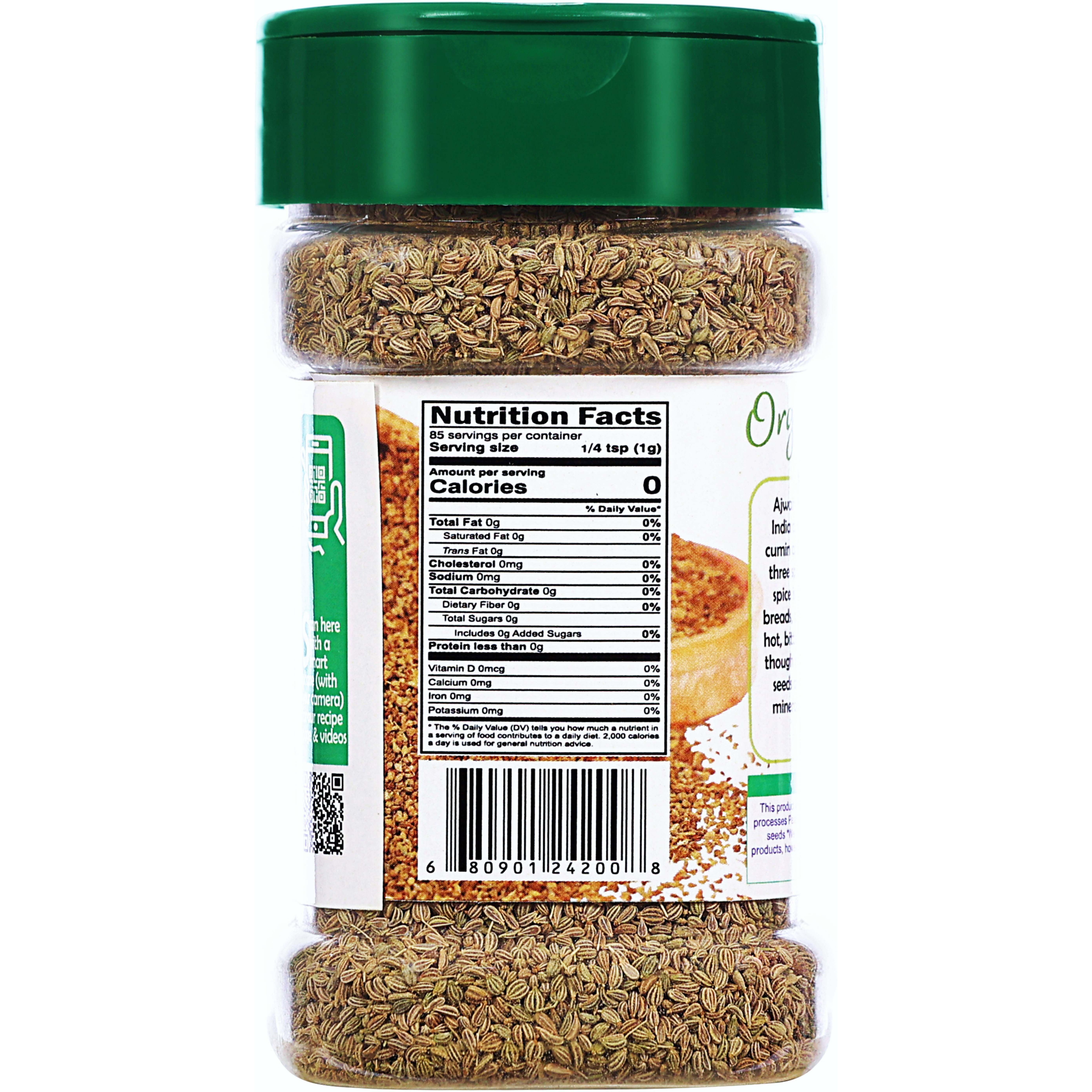 Rani Organic Ajwain Seeds (Carom Bishops Weed) Whole Indian Spice 3oz (85g) PET Jar ~ All Natural, Vegan, Gluten Friendly, NON-GMO, Indian Origin, USDA Certified Organic