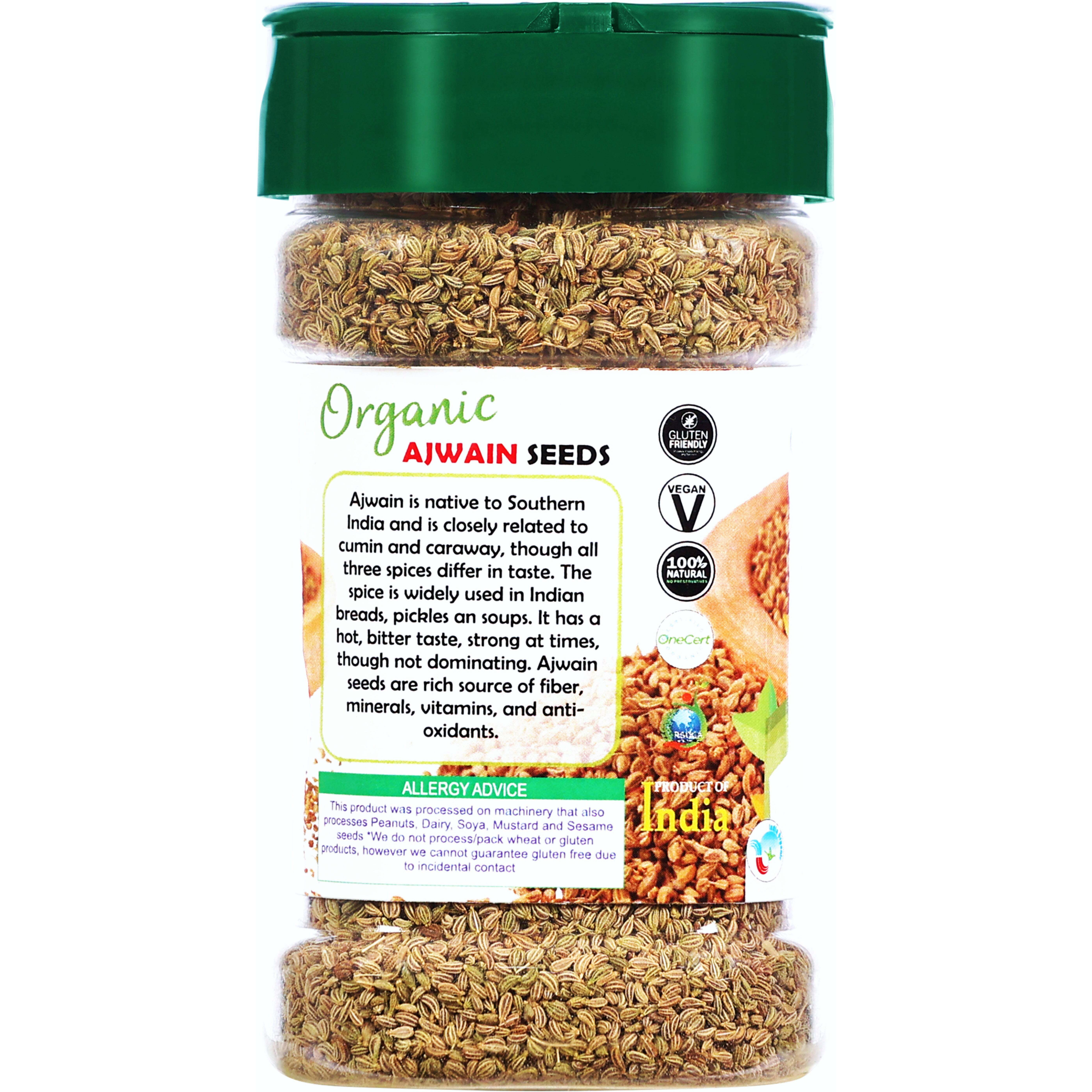 Rani Organic Ajwain Seeds (Carom Bishops Weed) Whole Indian Spice 3oz (85g) PET Jar ~ All Natural, Vegan, Gluten Friendly, NON-GMO, Indian Origin, USDA Certified Organic