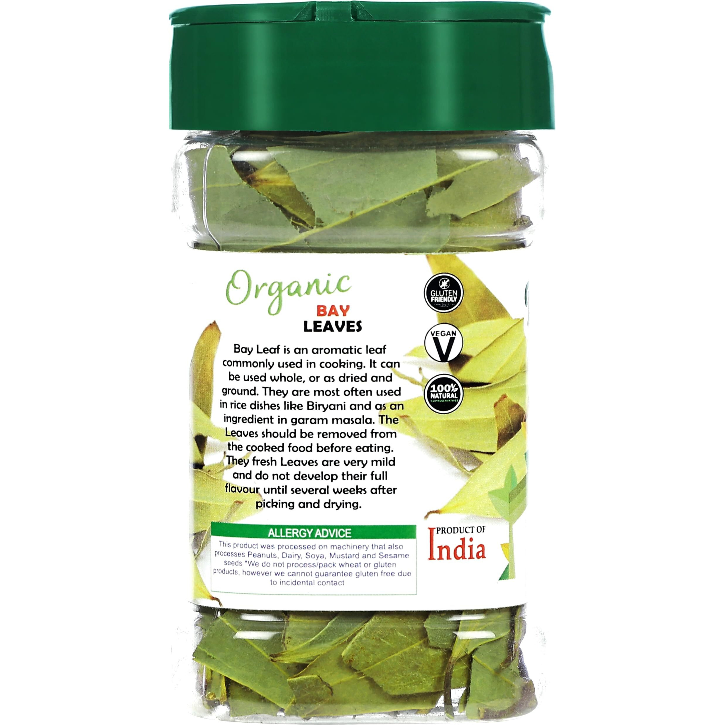 Rani Organic Bay Leaves (Tej Patta) Whole Spice Hand Selected Extra Large 0.4oz (12g) PET Jar ~ All Natural, Gluten Friendly, NON-GMO, Vegan, Indian Origin, USDA Certified Organic