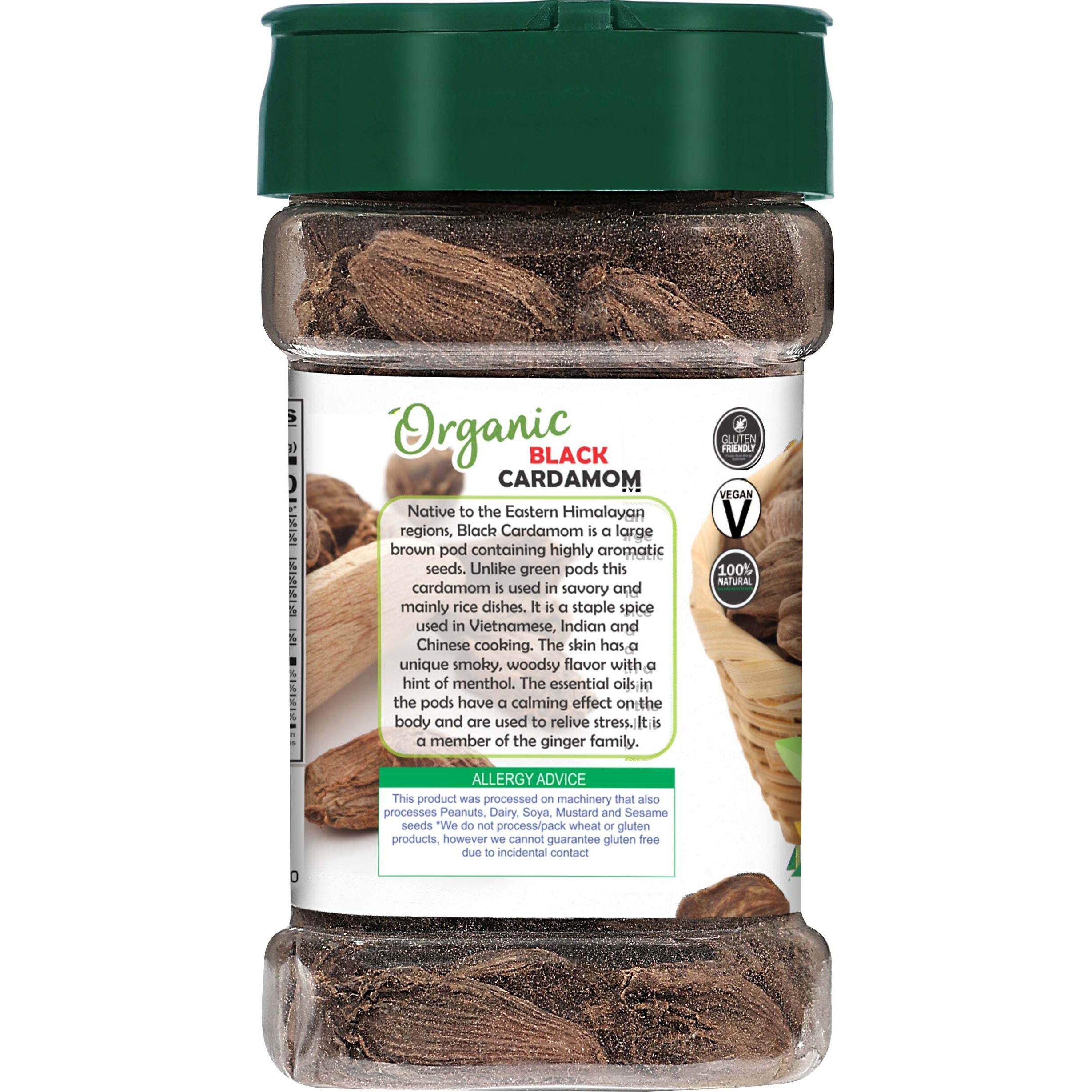 Rani Organic Black Cardamom Pods (Kali Elachi) Whole Indian Spice 2.11oz (60g) PET Jar ~ All Natural, Vegan, Gluten Friendly, NON-GMO, Indian Origin, USDA Certified Organic