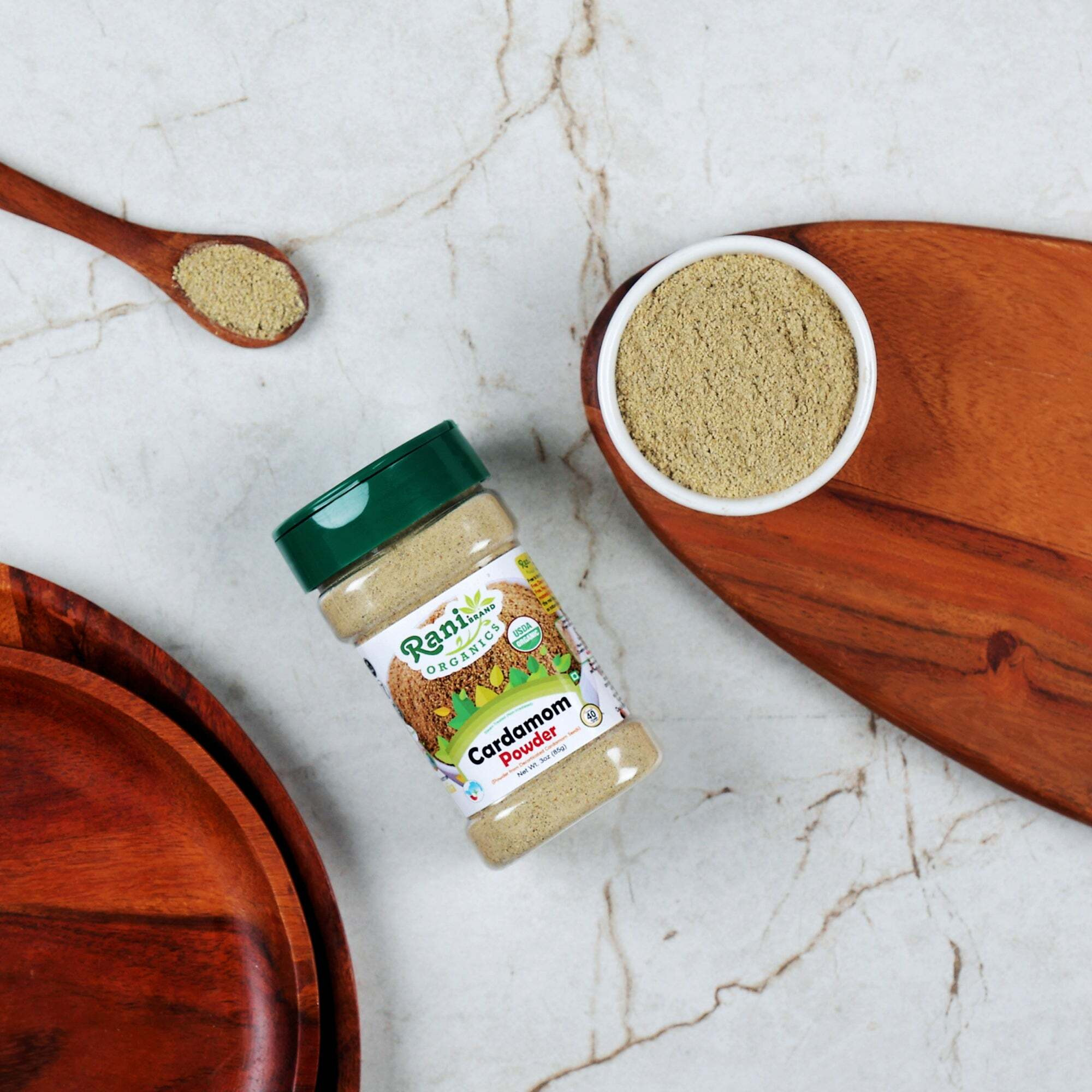 Rani Organic Cardamom (Elachi) Ground, Powder Indian Spice 3oz (85g) PET Jar ~ All Natural, Vegan, Gluten Friendly, NON-GMO, Indian Origin, USDA Certified Organic