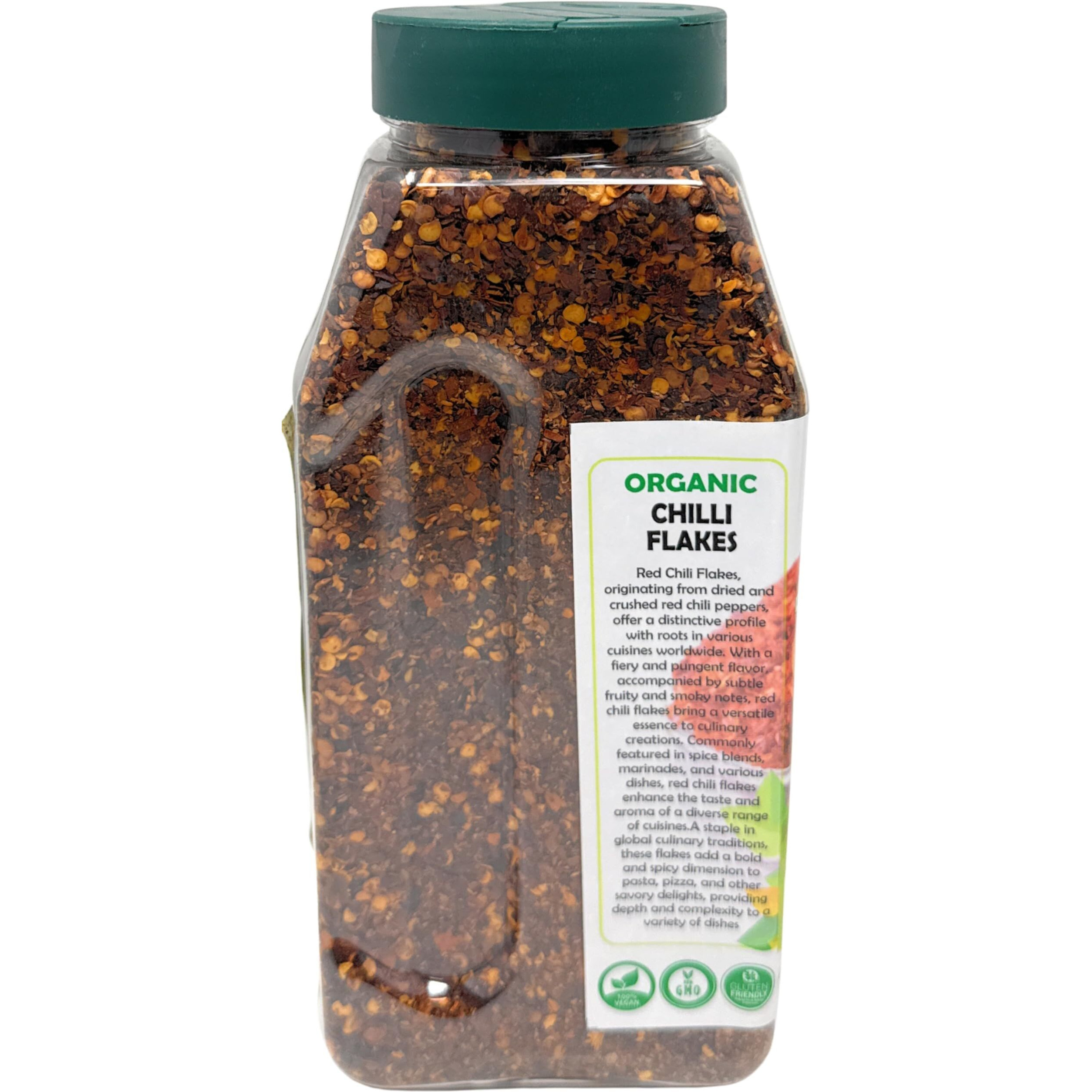 Rani Organic Chilli Flakes 14oz (400g) PET Jar ~ All Natural, No Color added, Gluten Friendly, Vegan, NON-GMO, Kosher, No Salt or fillers, USDA Certified Organic
