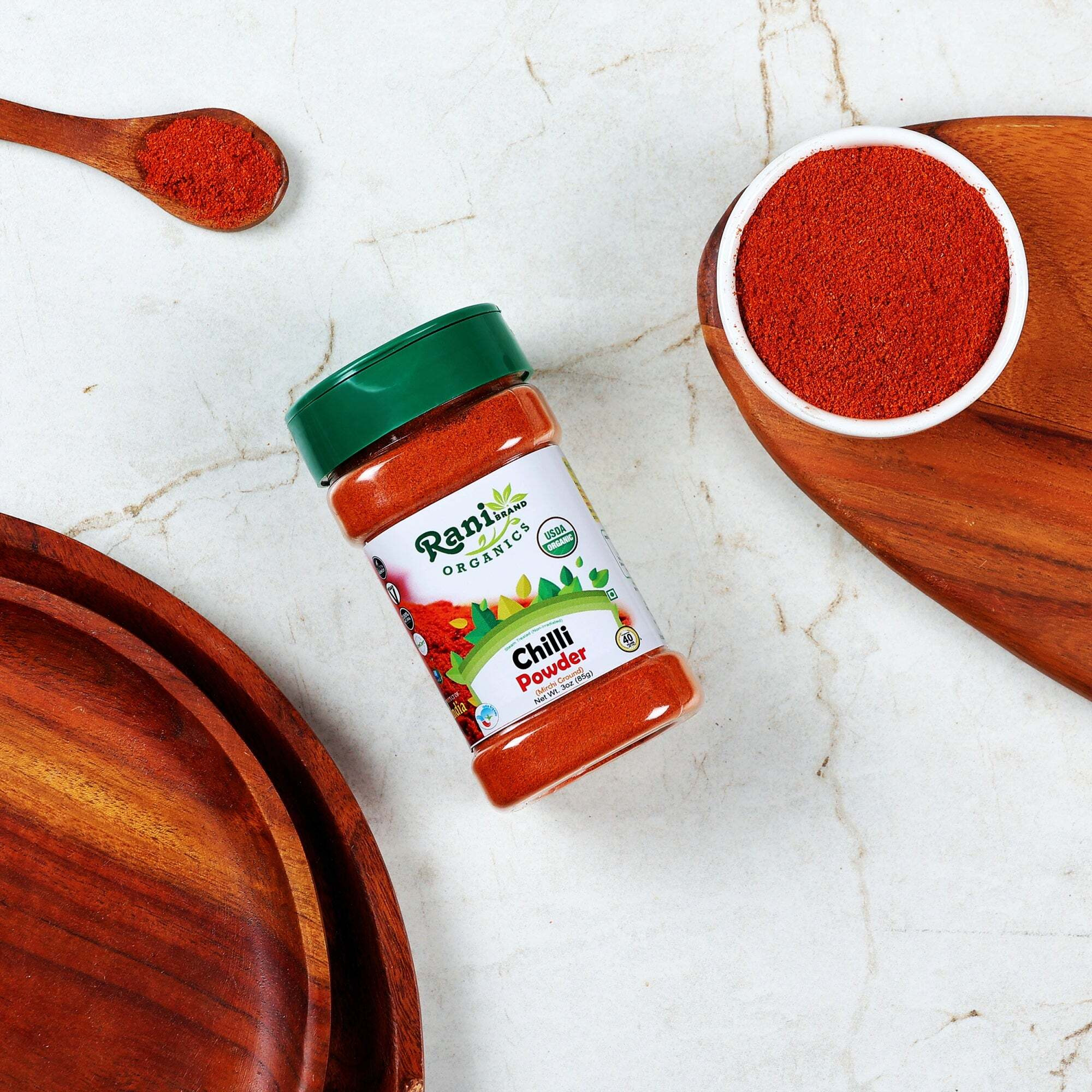 Rani Organic Chilli Powder (Mirchi Ground) 3oz (85g) PET Jar ~ All Natural, Vegan, Gluten Friendly, NON-GMO, Indian Origin, USDA Certified Organic
