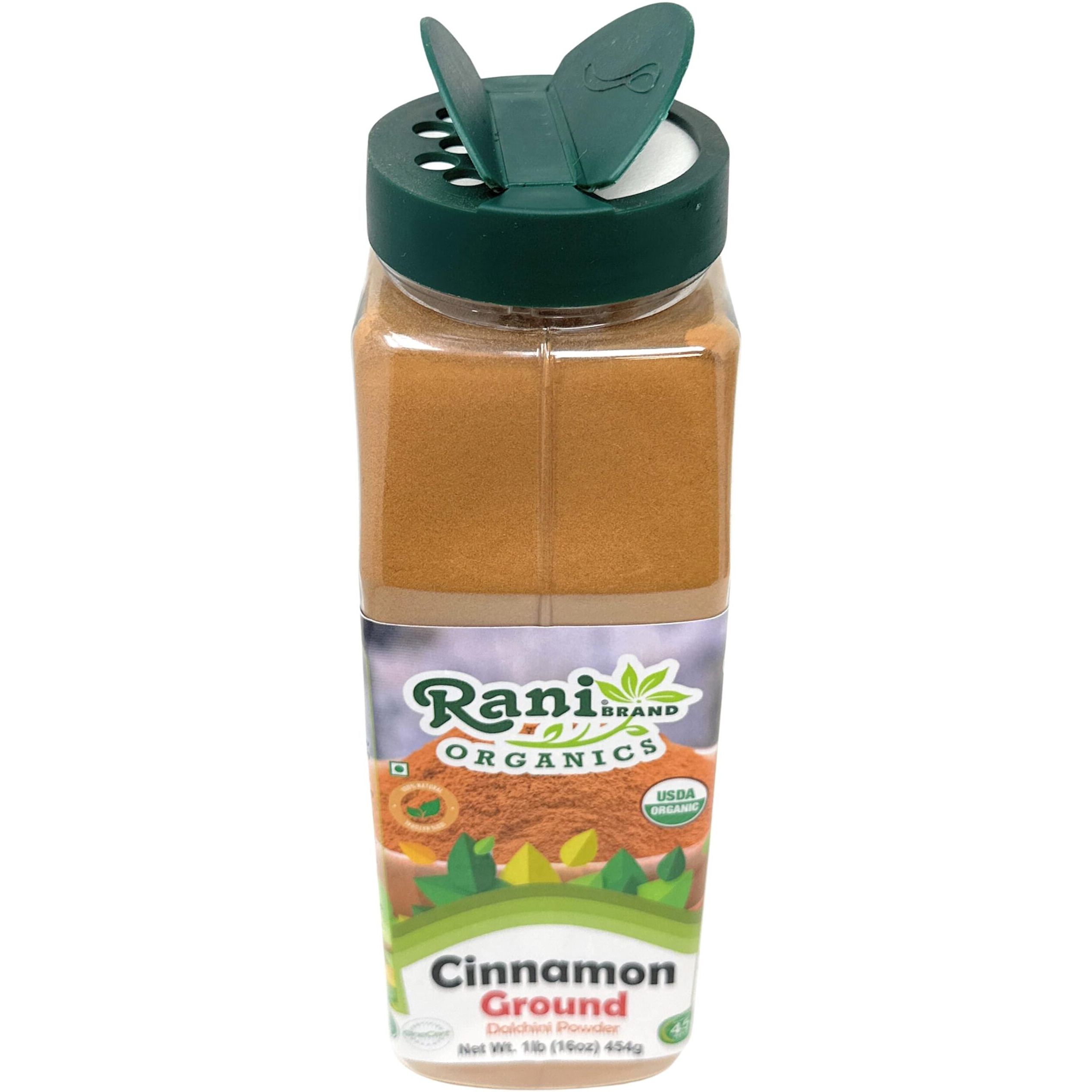 Rani Organic Cinnamon Powder (Ground) Spice 16oz (1lb) 454g PET Jar ~ All Natural, Salt-Free, Vegan, No Colors, Gluten Friendly, NON-GMO, Kosher, USDA Certified Organic