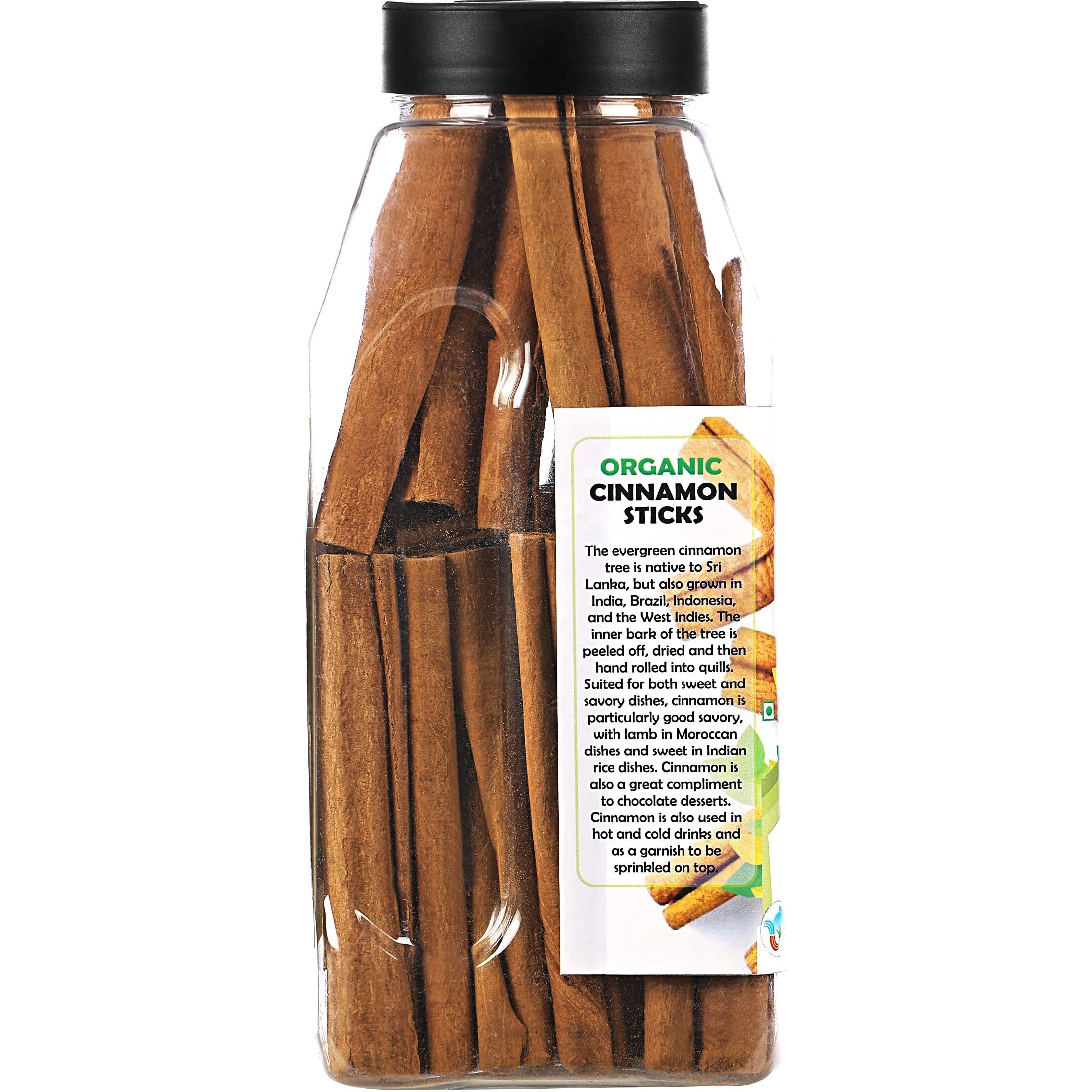 Rani Organic Cinnamon Sticks 7oz (200g) PET Jar - 36-44 Sticks - Strong Aroma, Perfect for Baking, Cooking & Beverages, 3+ Inches Length - Cassia Saigon Cinnamon from Vietnam, Kosher