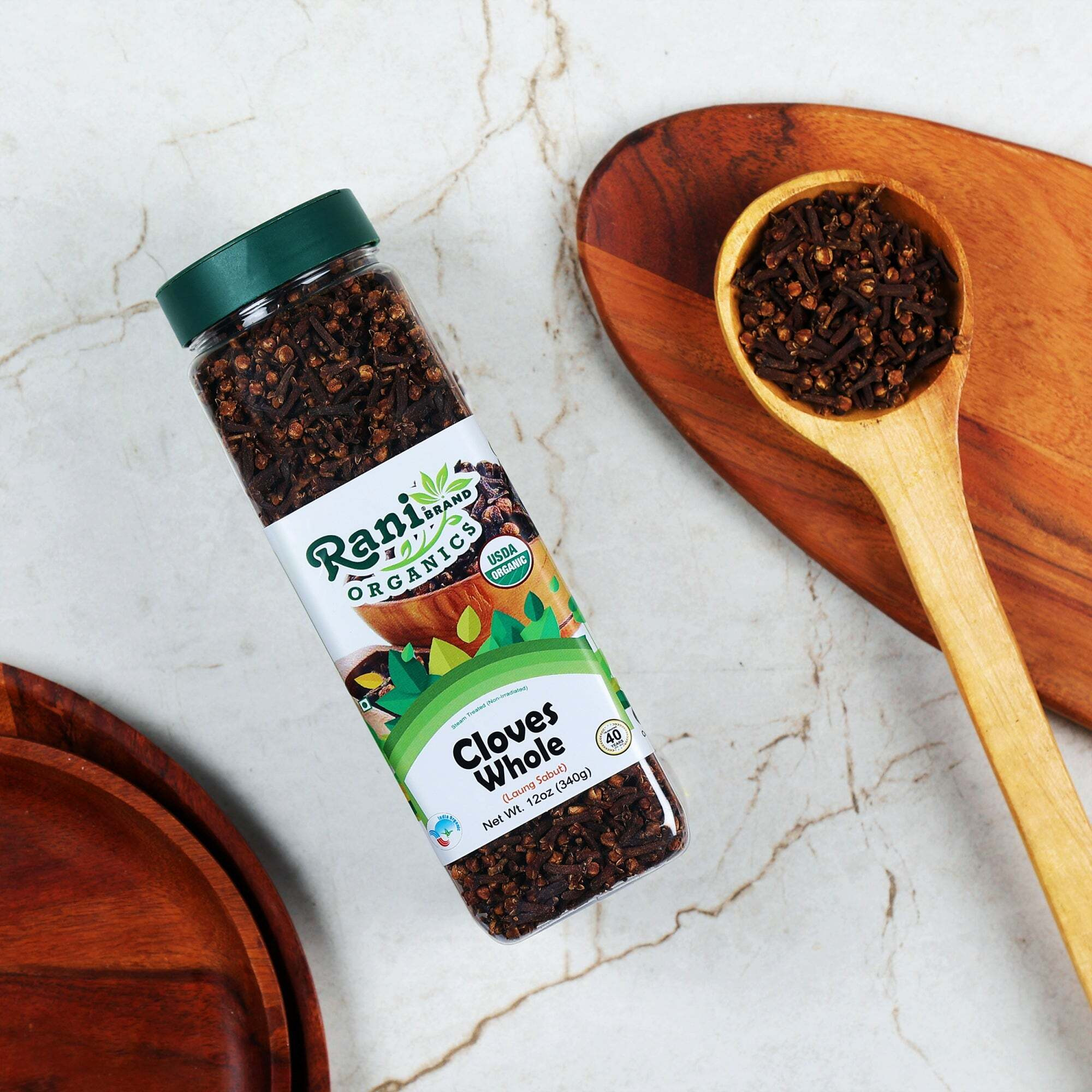 Rani Organic Cloves Whole (Laung Sabut) 12oz (340g) PET Jar, Great for Food, Tea, Pomander Balls and Potpourri ~ All Natural, Vegan, Gluten Friendly, Indian Origin, USDA Certified Organic