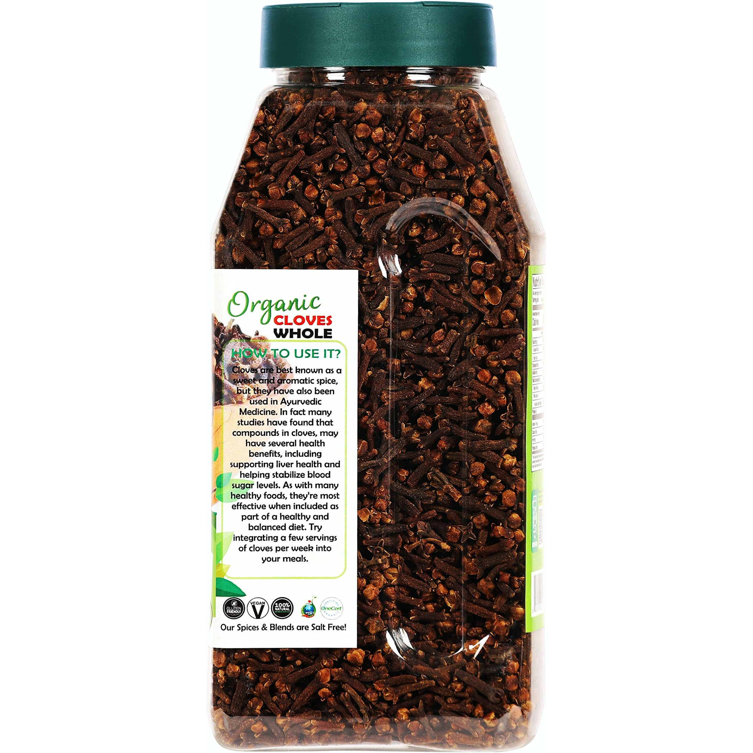Rani Organic Cloves Whole (Laung Sabut) 12oz (340g) PET Jar, Great for Food, Tea, Pomander Balls and Potpourri ~ All Natural, Vegan, Gluten Friendly, Indian Origin, USDA Certified Organic