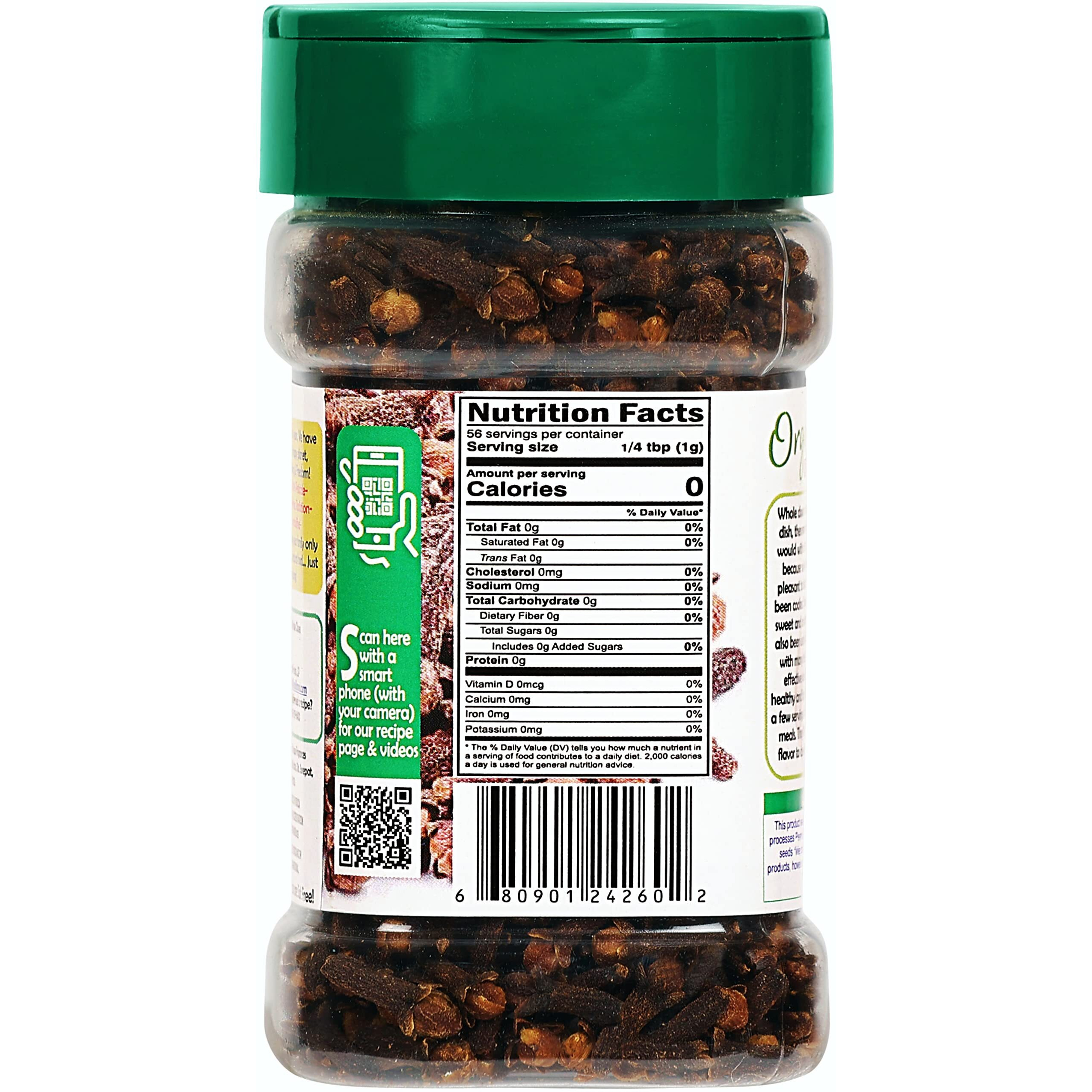 Rani Organic Cloves Whole (Laung Sabut) 2oz (56g) PET Jar, Great for Food, Tea, Pomander Balls and Potpourri ~ All Natural, Vegan, Gluten Friendly, NON-GMO, Indian Origin