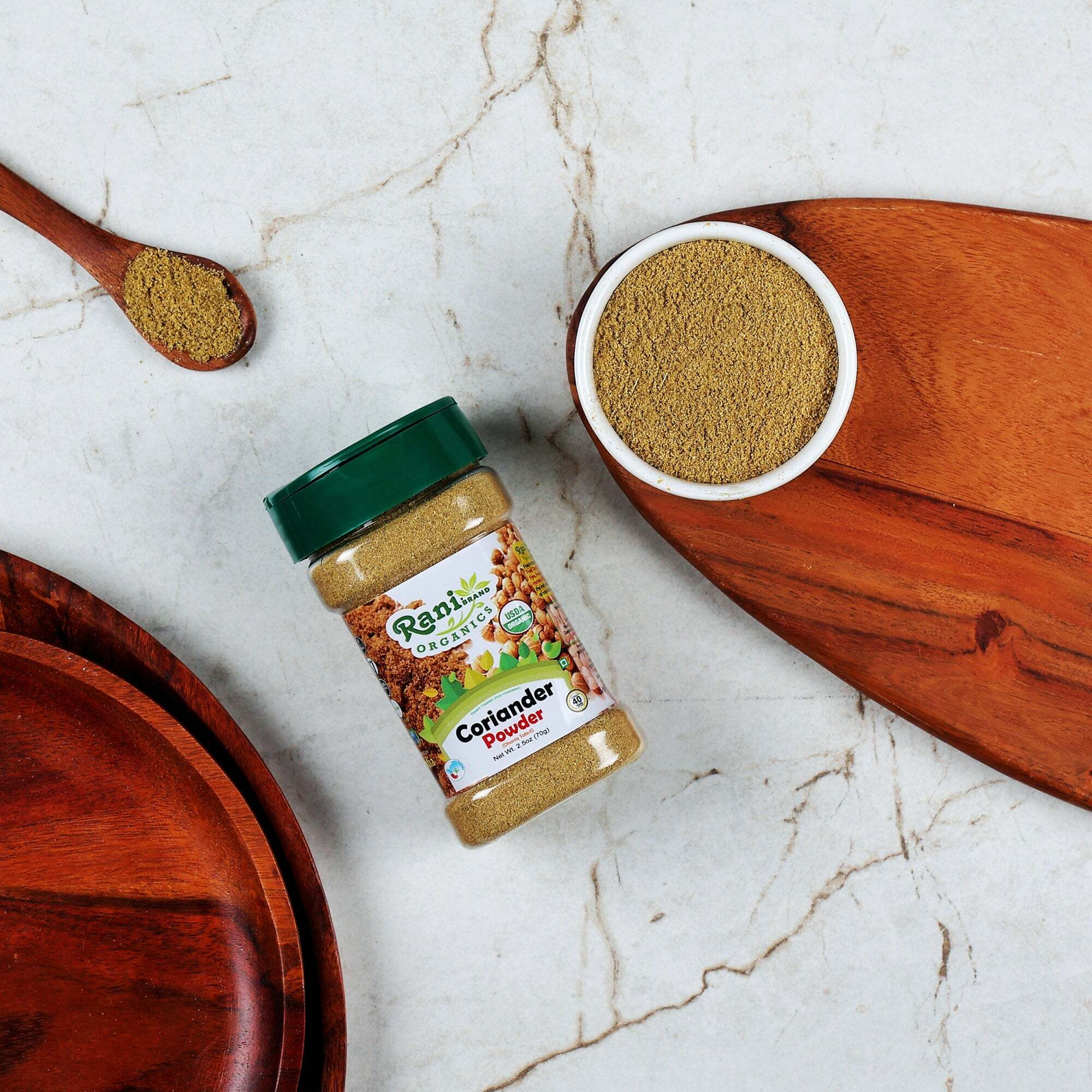 Rani Organic Coriander Powder (Dhania Powder 2.5oz (70g) PET Jar ~ All Natural, Vegan, Gluten Friendly, NON-GMO, Indian Origin, USDA Certified Organic