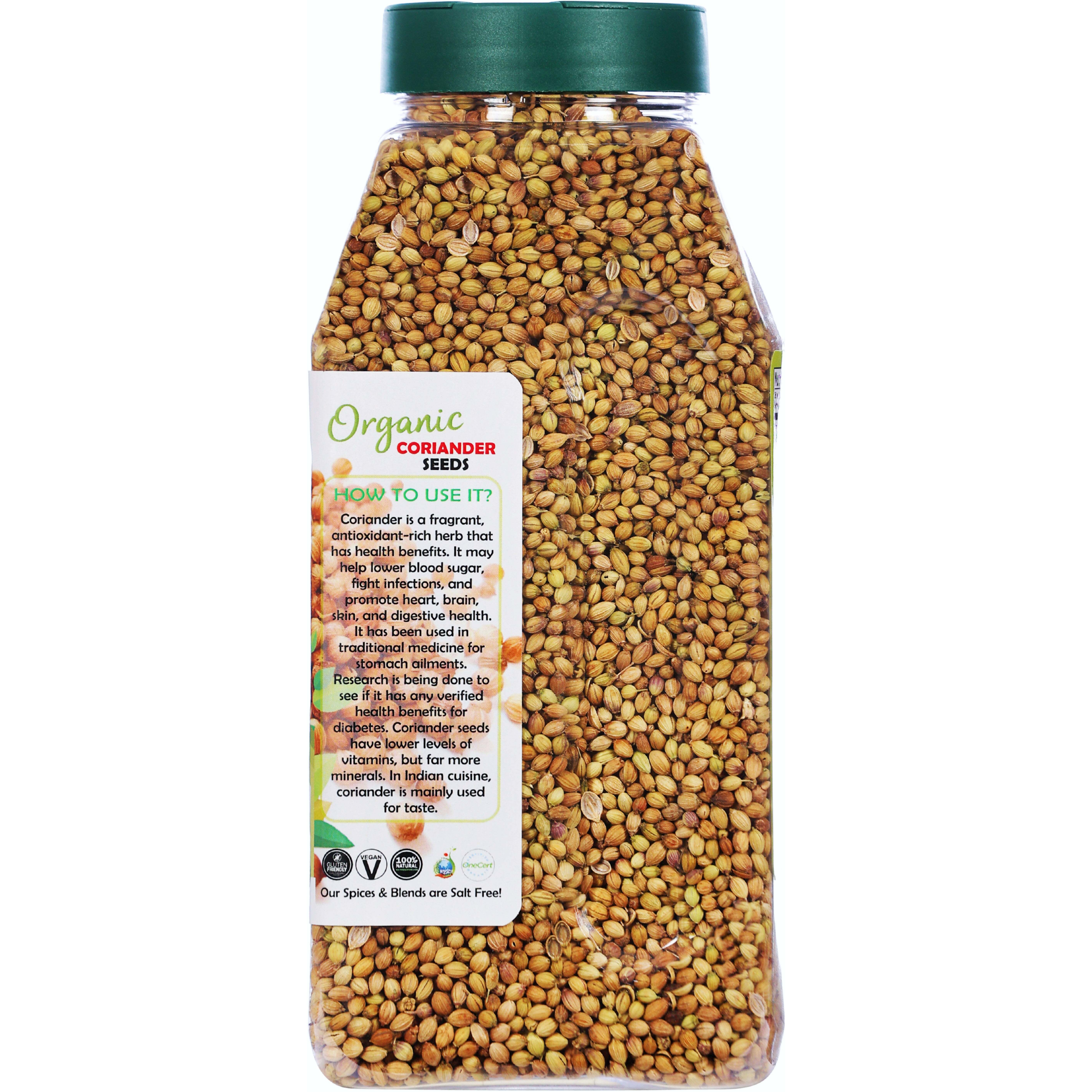 Rani Organic Coriander Seeds Whole (Dhania Sabut) 9oz (255g) PET Jar ~ All Natural, Vegan, Gluten Friendly, NON-GMO, Indian Origin, USDA Certified Organic