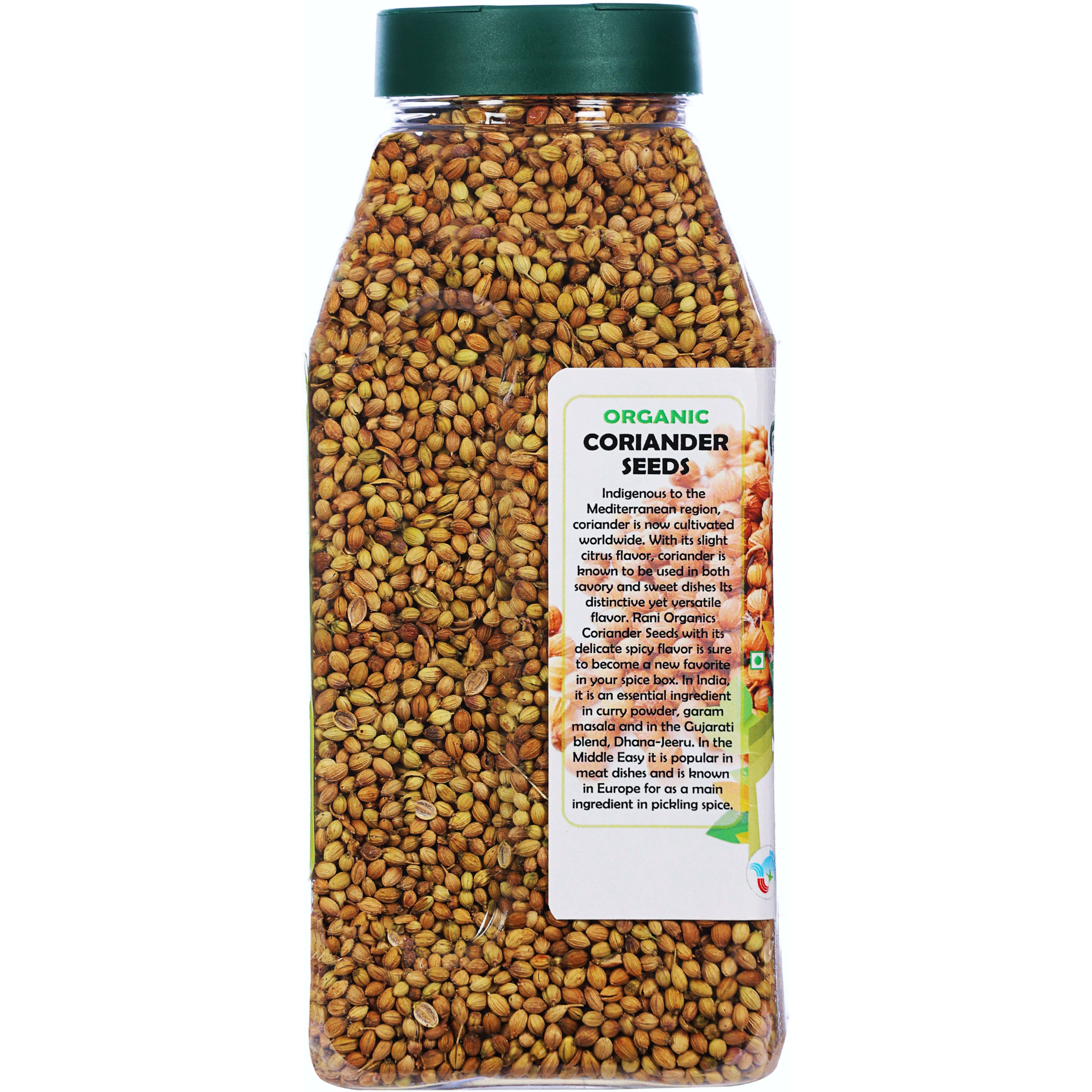 Rani Organic Coriander Seeds Whole (Dhania Sabut) 9oz (255g) PET Jar ~ All Natural, Vegan, Gluten Friendly, NON-GMO, Indian Origin, USDA Certified Organic