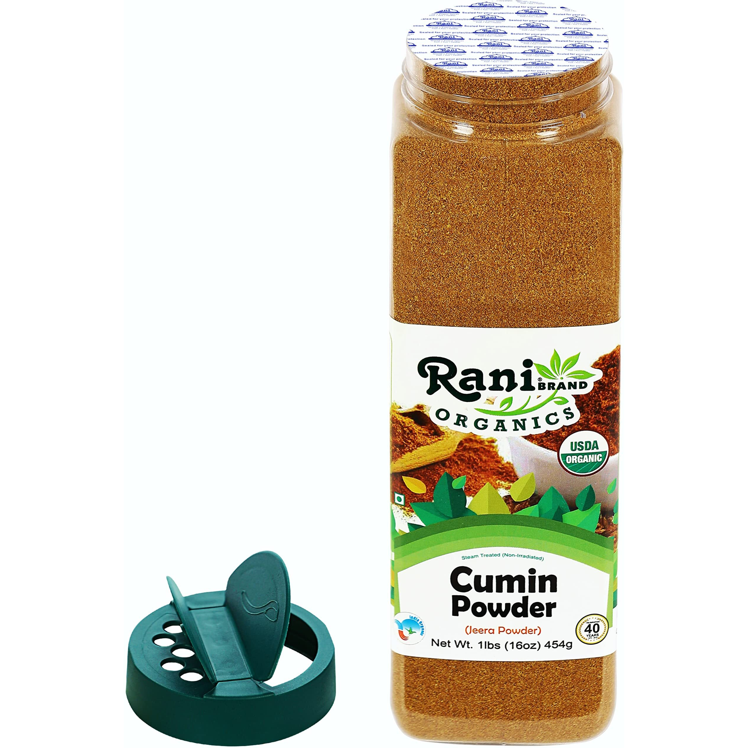 Rani Organic Cumin Powder (Jeera Powder) 16oz (1lb) 454g PET Jar ~ All Natural, Vegan, Gluten Friendly, NON-GMO, Indian Origin, USDA Certified Organic