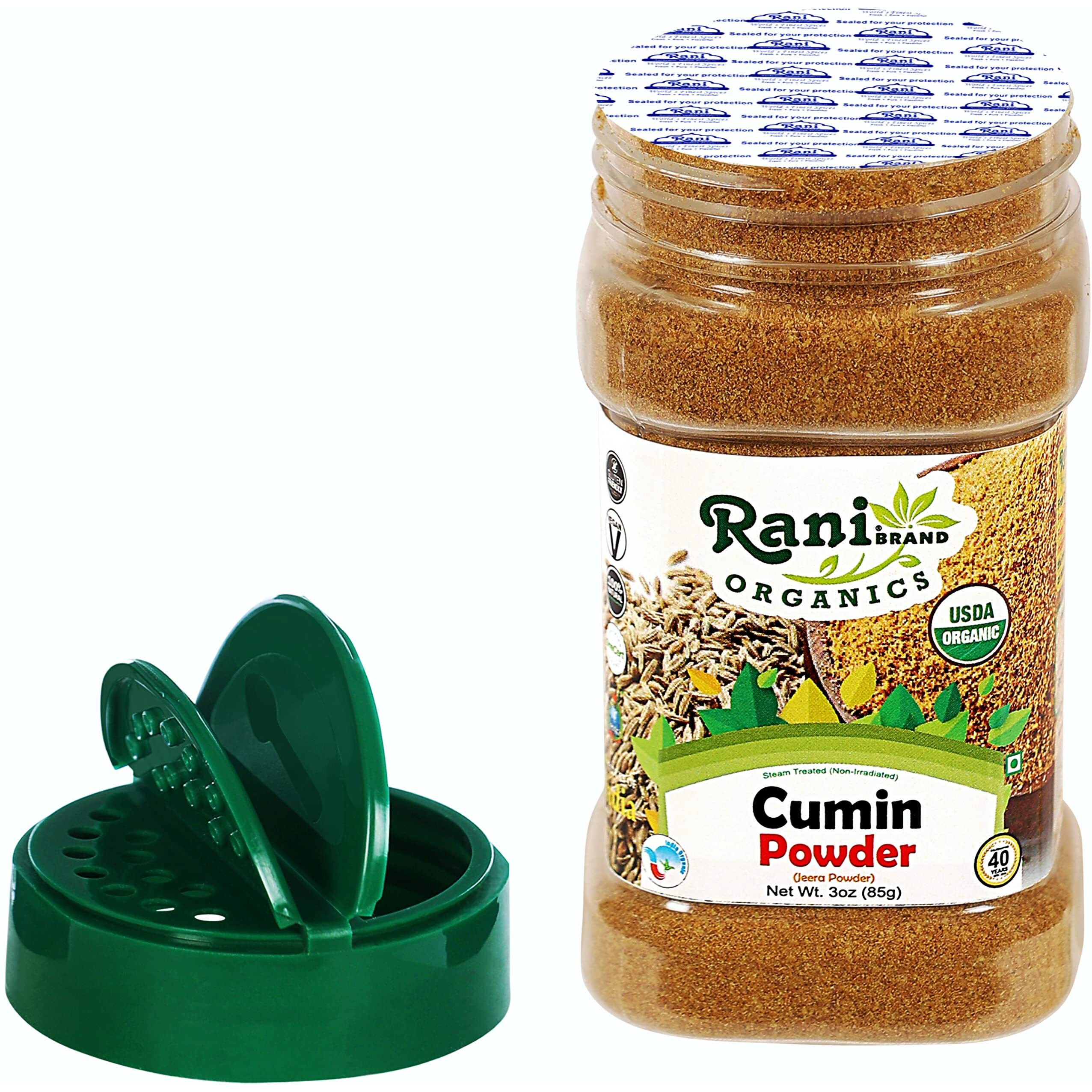 Rani Organic Cumin Powder (Jeera Powder) 3oz (85g) PET Jar ~ All Natural, Vegan, Gluten Friendly, NON-GMO, Indian Origin, USDA Certified Organic