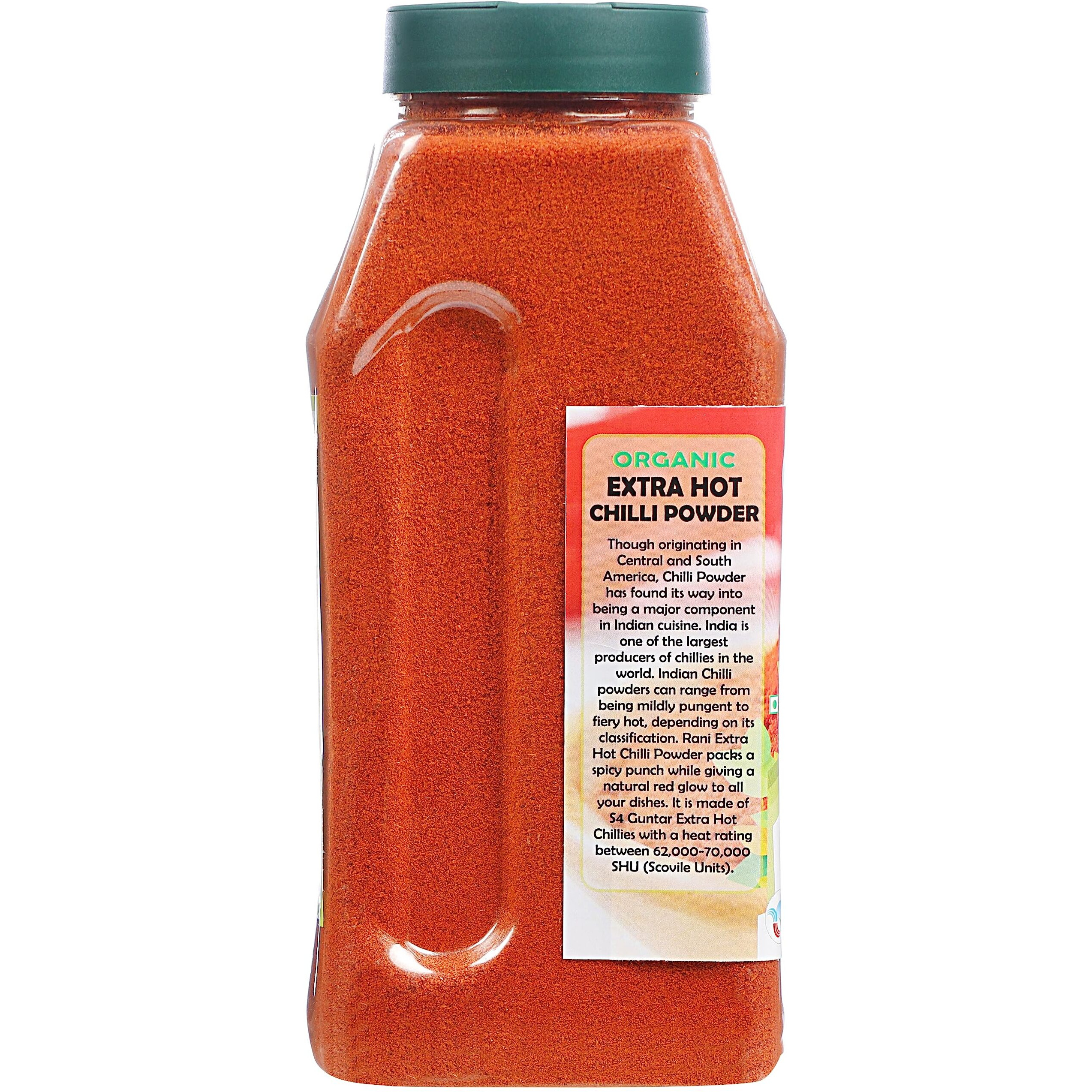 Rani Organic Extra Hot Chilli Powder (Hot Mirchi Ground) 16oz (1lb) 454g PET Jar ~ All Natural, Vegan, Gluten Friendly, NON-GMO, Indian Origin, USDA Certified Organic