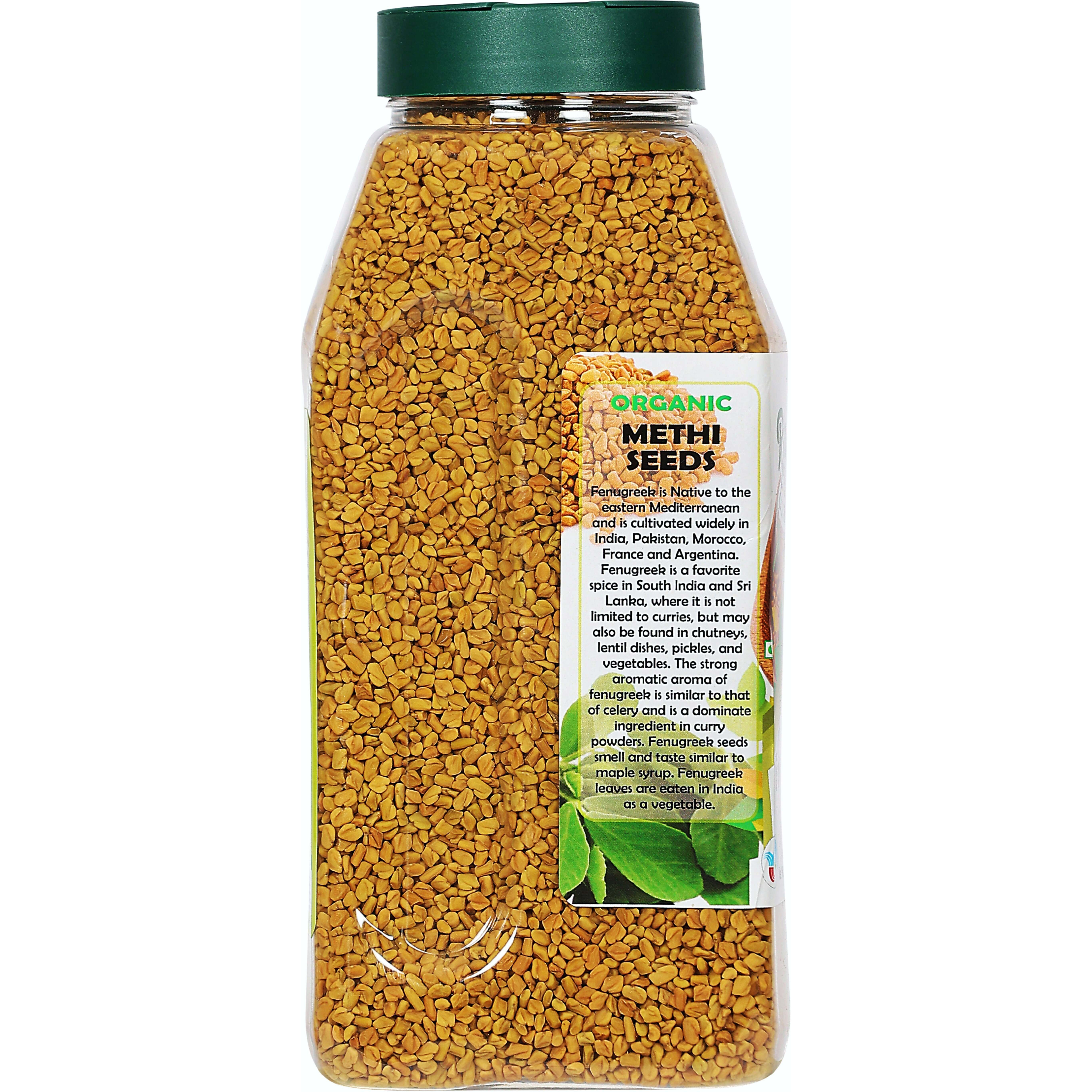 Rani Organic Fenugreek (Methi) Seeds Whole 25oz (1.56lbs) 708g PET Jar, Trigonella Foenum Graecum ~ All Natural, Vegan, Gluten Friendly, NON-GMO, Indian Origin, USDA Certified Organic
