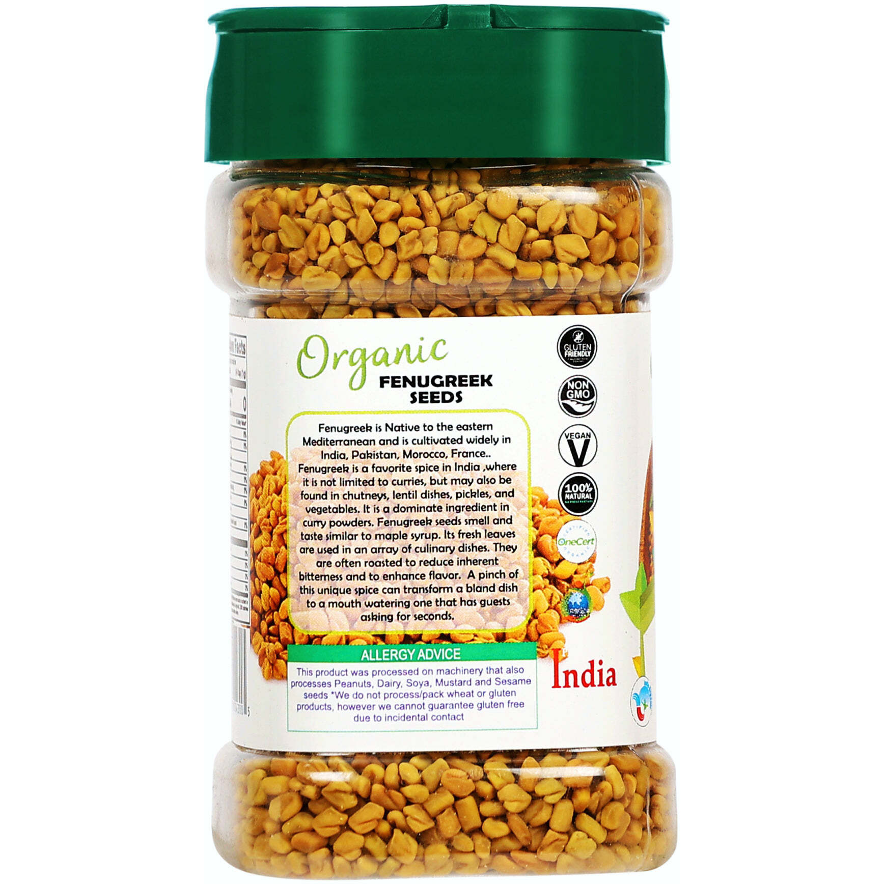 Rani Organic Fenugreek (Methi) Seeds Whole 5.29oz (150g) PET Jar, Trigonella Foenum Graecum ~ All Natural, Vegan, Gluten Friendly, NON-GMO, Indian Origin, USDA Certified Organic