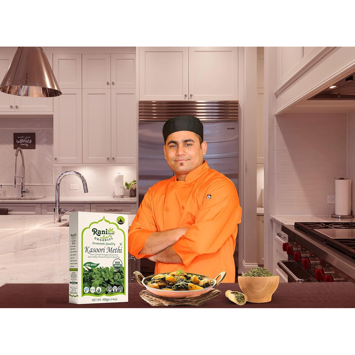 Rani Organic Fenugreek Leaves Dried (Kasoori Methi) 14oz (400g) ~ All Natural, Vegan, Gluten Friendly, NON-GMO, Indian Origin, USDA Certified Organic