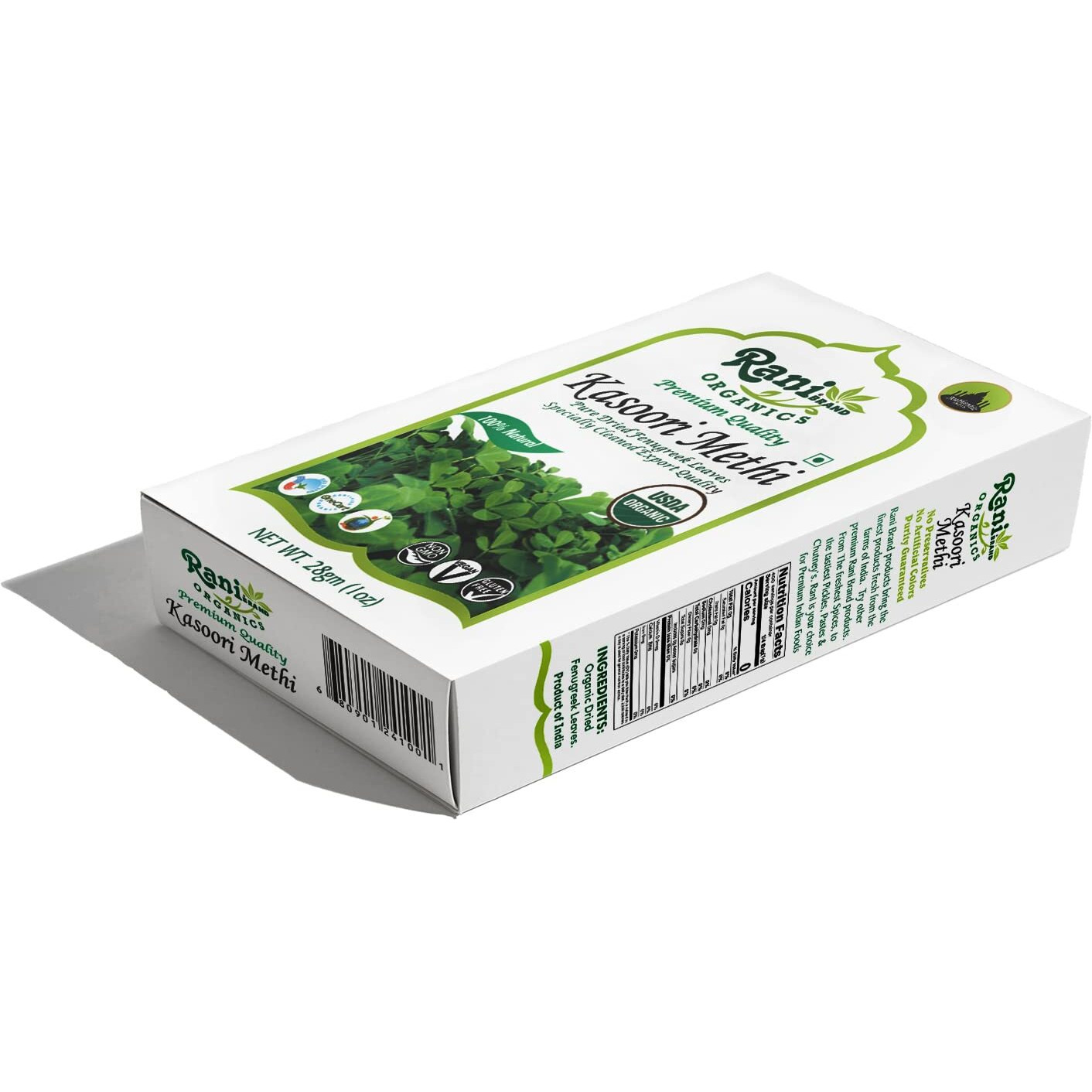 Rani Organic Fenugreek Leaves Dried (Kasoori Methi) 1oz (28g) ~ All Natural, Vegan, Gluten Friendly, NON-GMO, Indian Origin, USDA Certified Organic