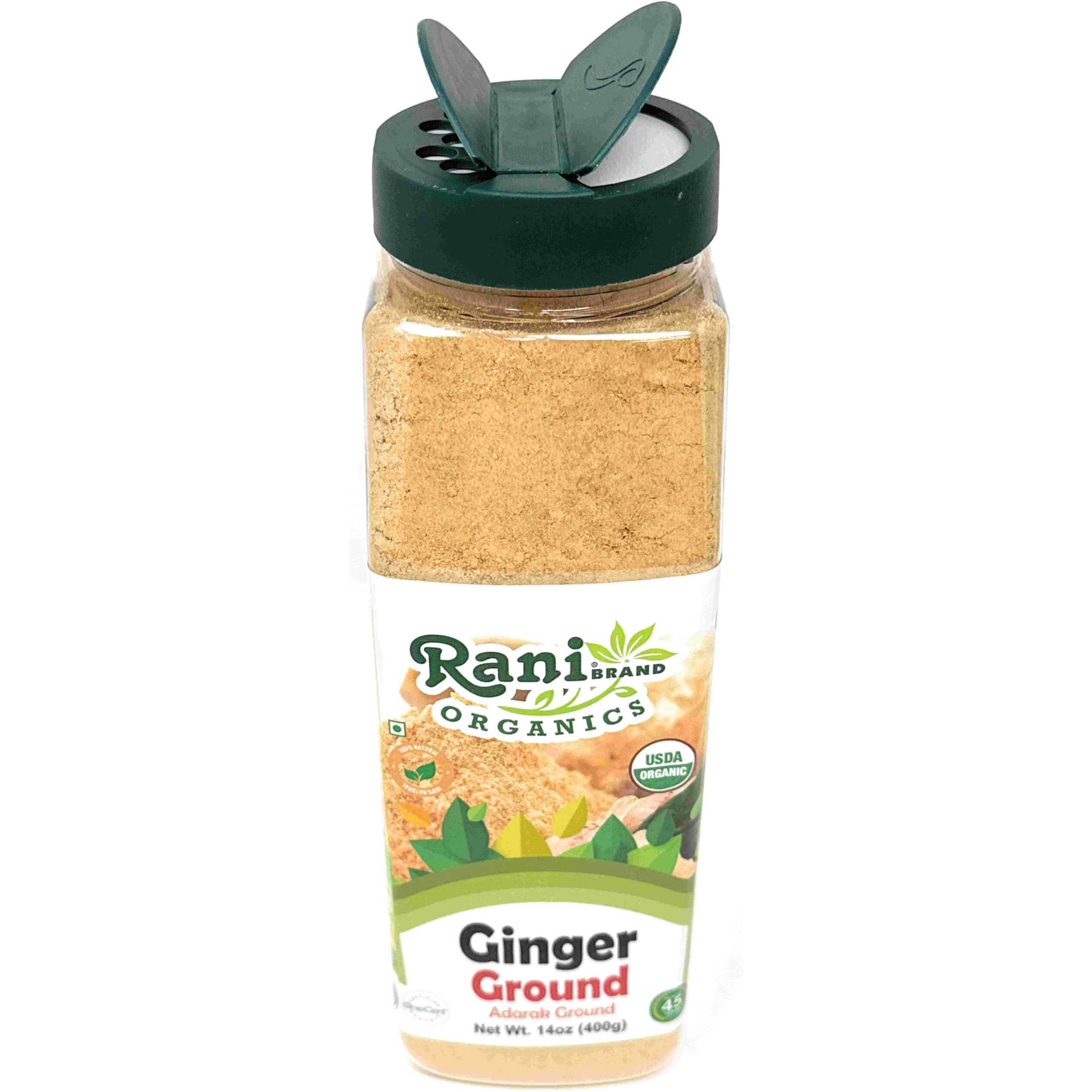 Rani Organic Ginger (Adarak) Powder Ground, Spice 14oz (400g) PET Jar ~ All Natural, Vegan, Gluten Friendly, NON-GMO, Indian Origin, USDA Certified Organic