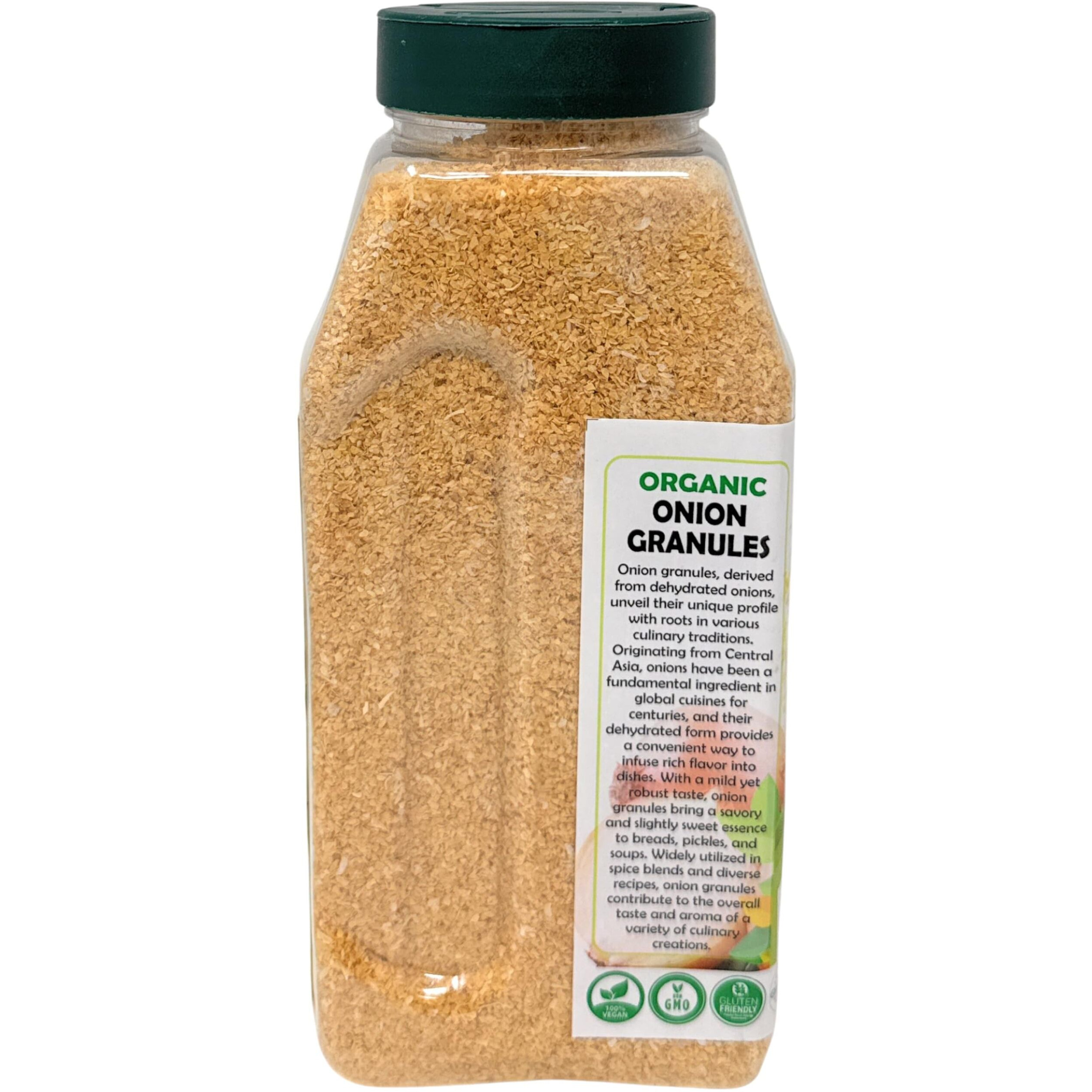 Rani Organic Granulated Onion (Pyaaz Granules) 16oz (1lb) 454g PET Jar ~ All Natural, Gluten Friendly, Vegan, NON-GMO, Kosher, No Salt or fillers, Indian Origin, USDA Certified Organic