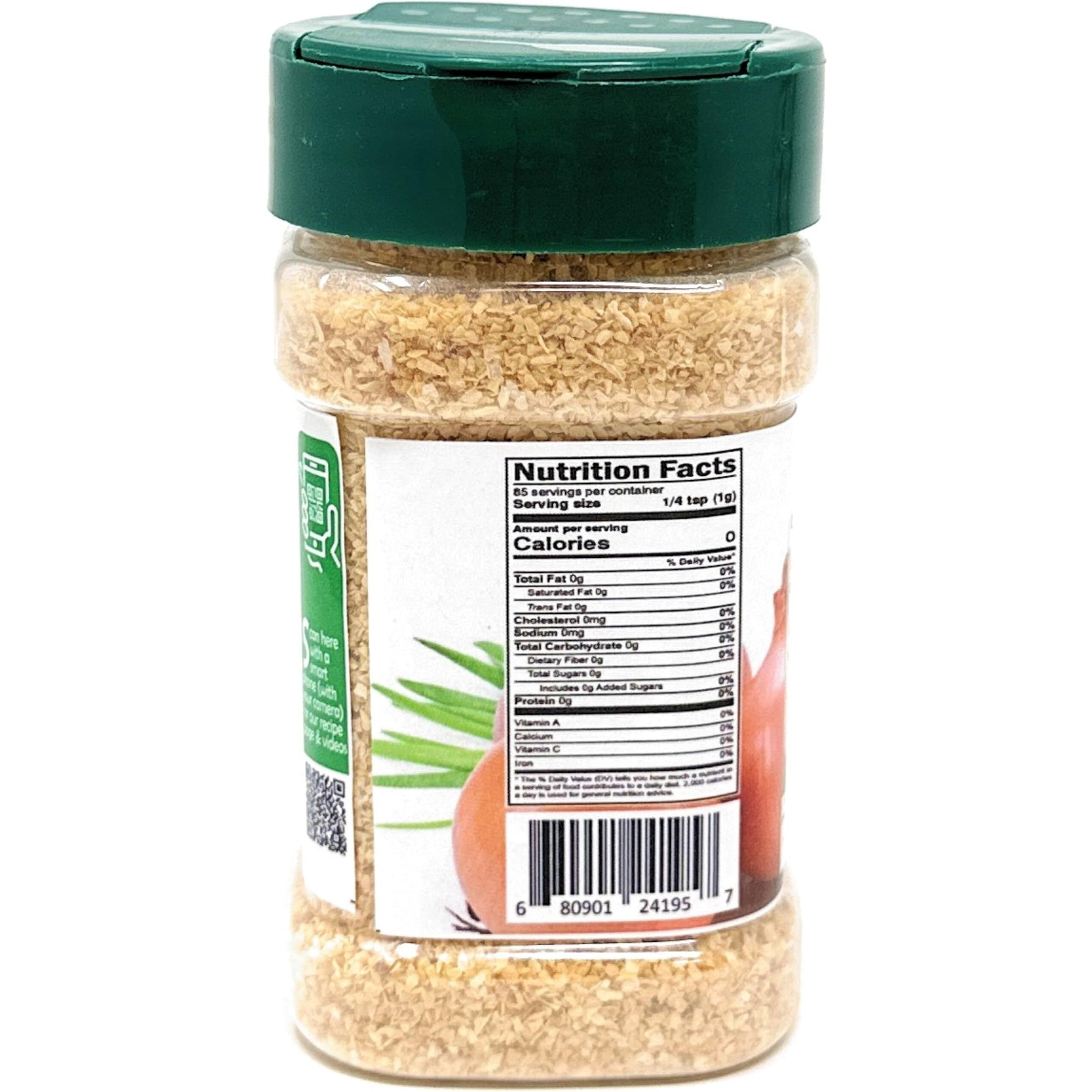 Rani Organic Granulated Onion (Pyaaz Granules) 3oz (85g) PET Jar ~ All Natural, Gluten Friendly, Vegan, NON-GMO, Kosher, No Salt or fillers, Indian Origin, USDA Certified Organic