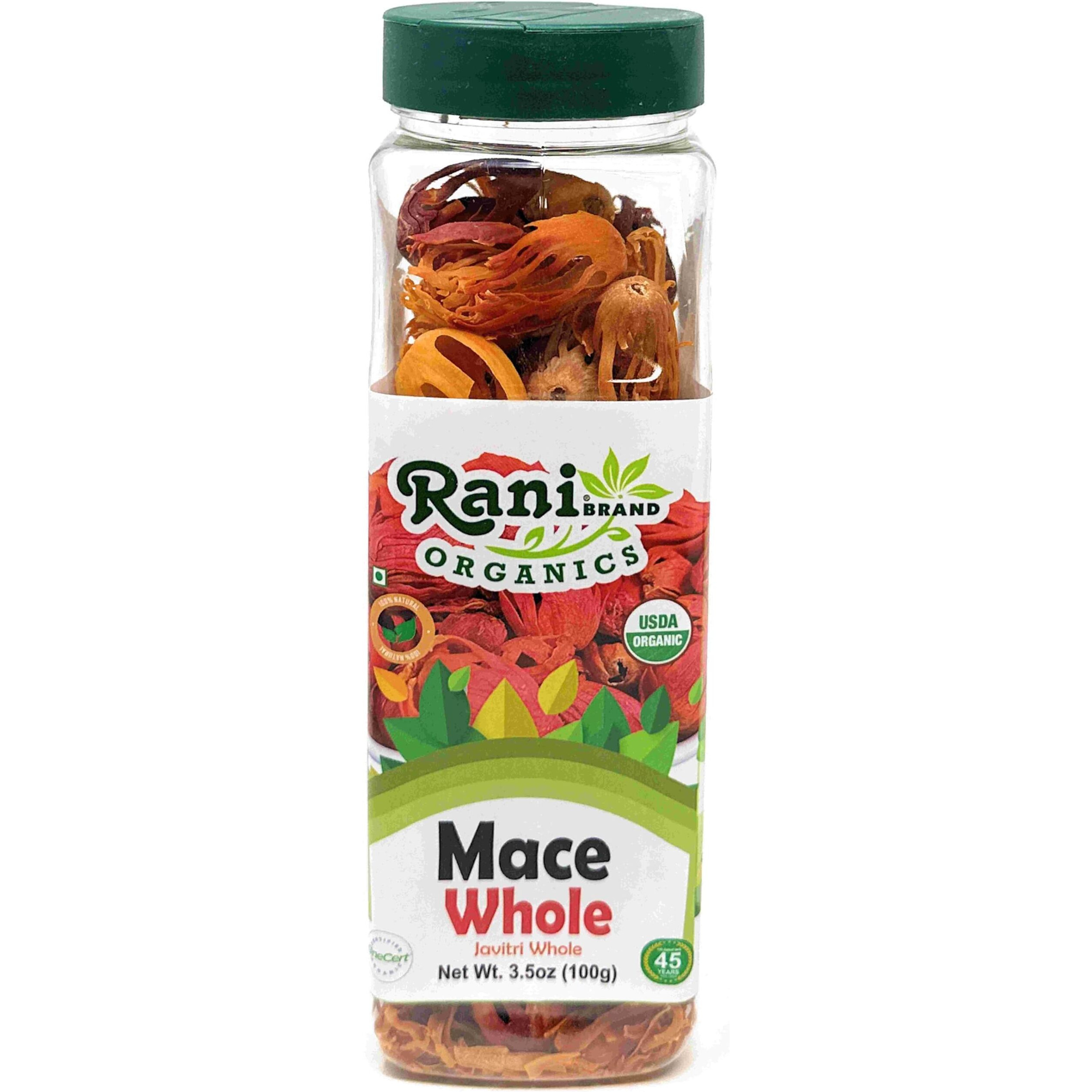 Rani Organic Mace Whole (Javathri), Spice 3.5oz (100g) PET Jar ~ All Natural, Vegan, Gluten Friendly, NON-GMO, Kosher, Indian Origin, USDA Certified Organic