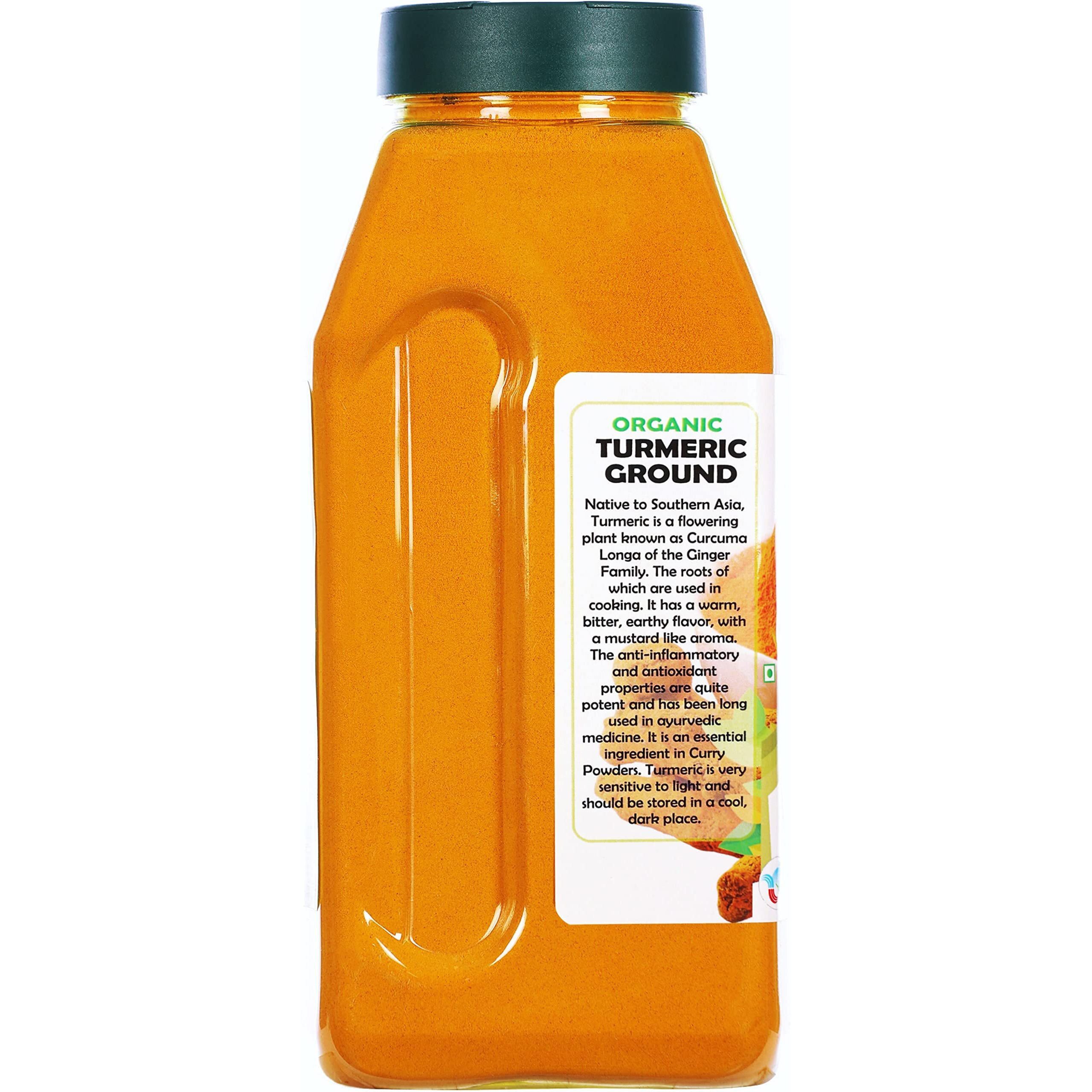 Rani Organic Turmeric (Haldi) Root Powder Spice, (High Curcumin Content) 16oz (1lb) 454g PET Jar ~ All Natural, Vegan, Gluten Friendly, NON-GMO, Indian Origin, USDA Certified Organic