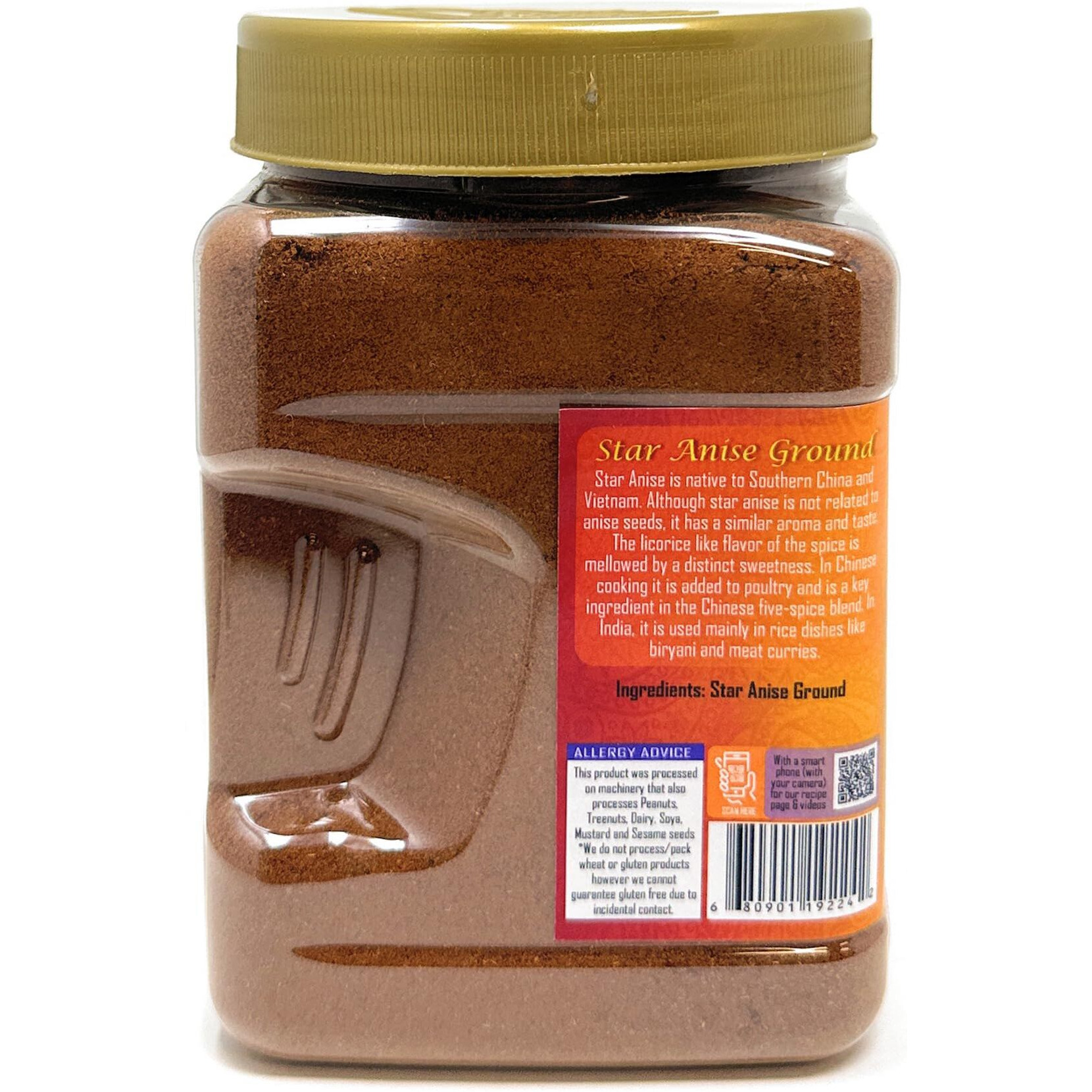 Rani Star Anise Powder (Badian Khatai) Ground Spice 14oz (400g) PET Jar ~ All Natural, Gluten Friendly, NON-GMO, Kosher, Vegan, Indian Origin (Size 14oz (400g))