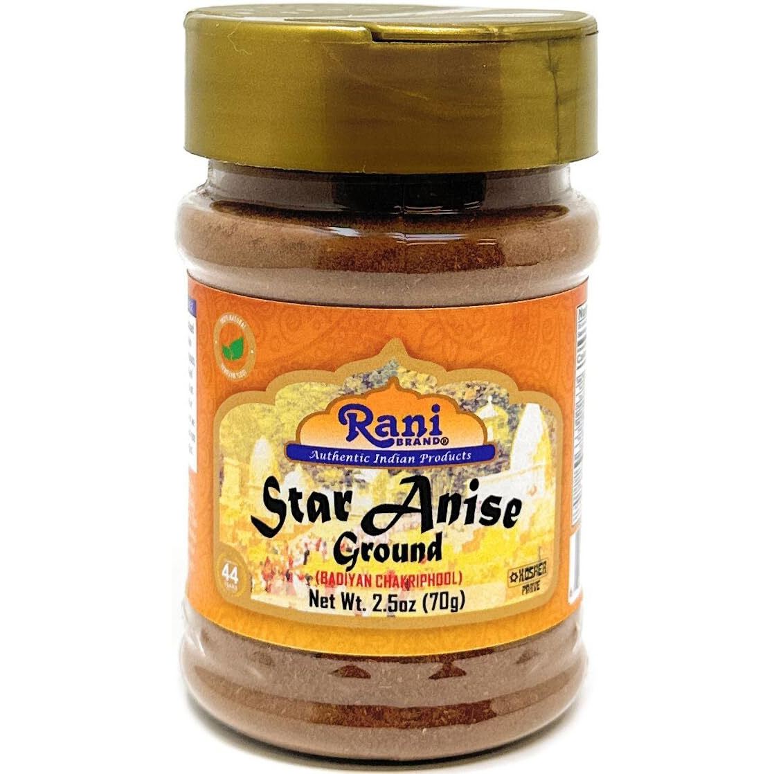 Rani Star Anise Powder (Badian Khatai) Ground Spice 2.5oz (70g) PET Jar ~ All Natural, Gluten Friendly, NON-GMO, Kosher, Vegan, Indian Origin (Size 2.5oz (70g))