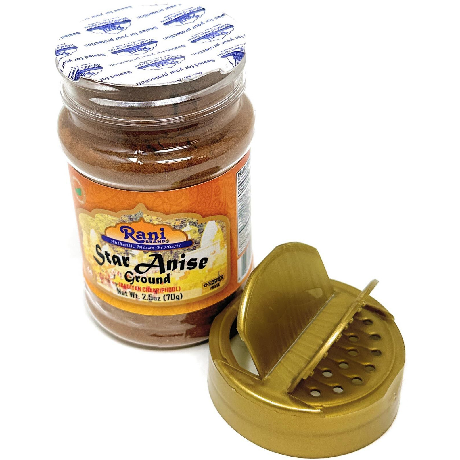 Rani Star Anise Powder (Badian Khatai) Ground Spice 2.5oz (70g) PET Jar ~ All Natural, Gluten Friendly, NON-GMO, Kosher, Vegan, Indian Origin (Size 2.5oz (70g))