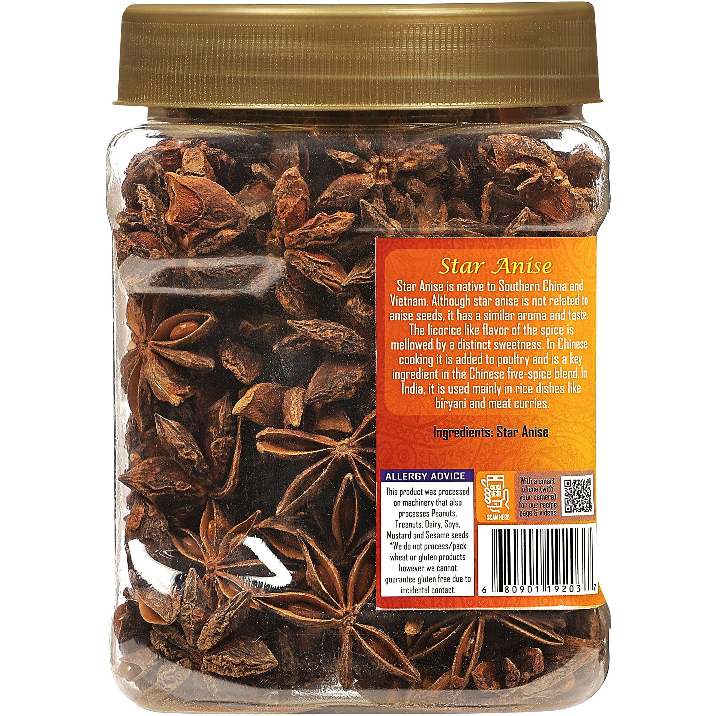 Rani Star Anise Seeds, Whole Pods (Badian Khatai) Spice 5.29oz (150g) PET Jar ~ All Natural, Gluten Friendly, NON-GMO, Kosher, Vegan, Indian Origin (Size 5.29oz (150g))
