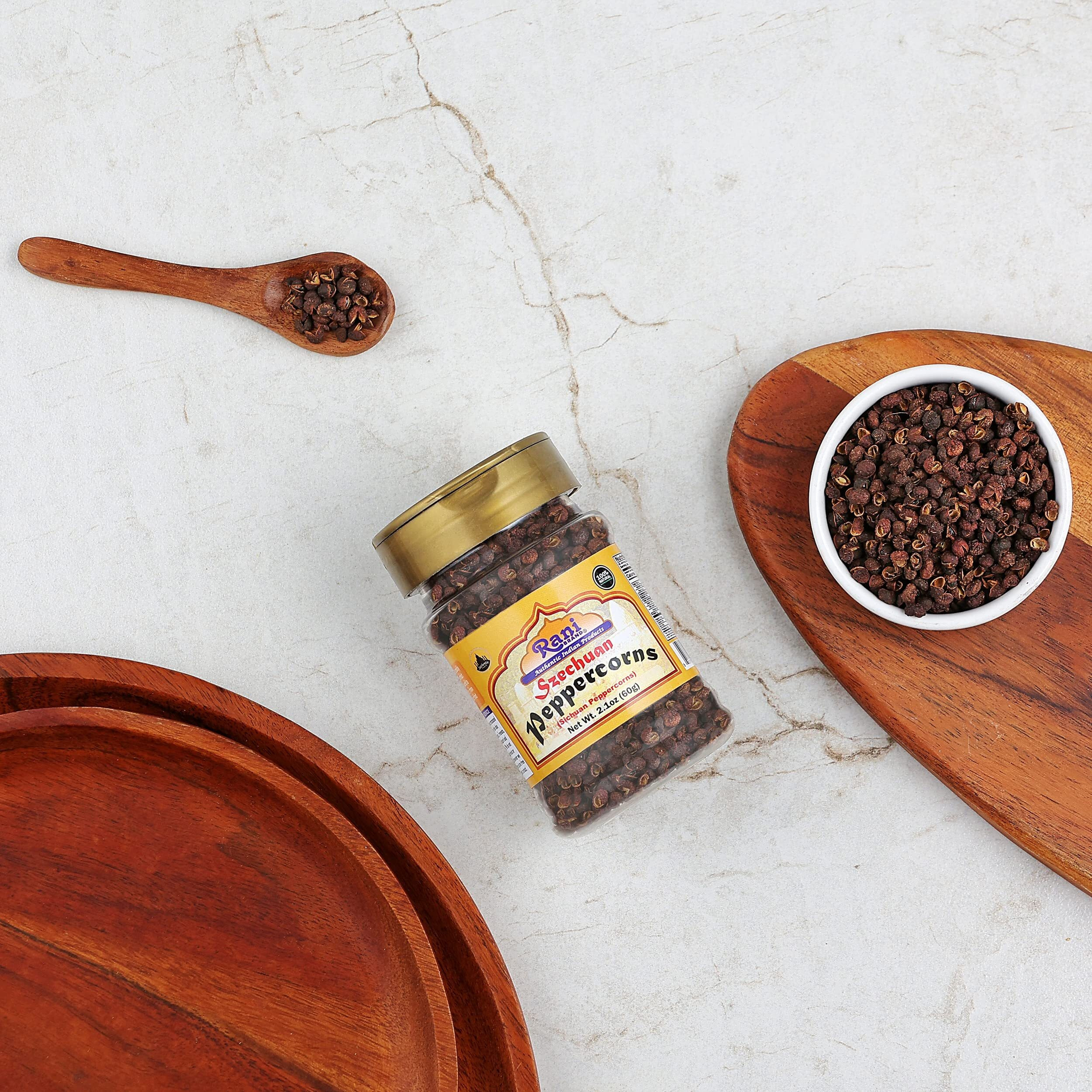 Rani Szechuan Peppercorns (Sichuan Peppercorns) 2.1oz (60g) PET Jar ~ All Natural, Gluten Friendly, Non-GMO, Perfect size for Grinders (Size 2.1oz (60g))