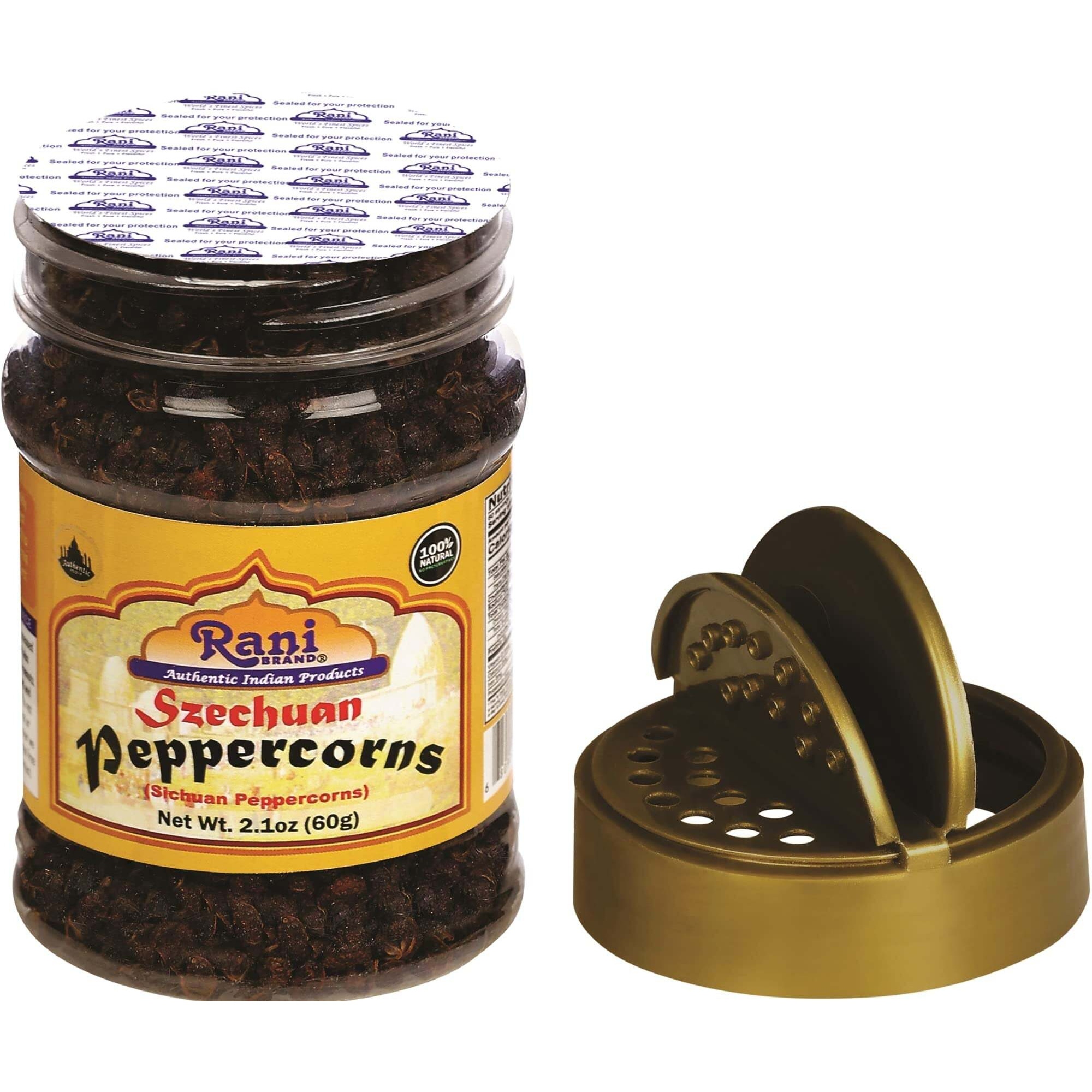 Rani Szechuan Peppercorns (Sichuan Peppercorns) 2.1oz (60g) PET Jar ~ All Natural, Gluten Friendly, Non-GMO, Perfect size for Grinders (Size 2.1oz (60g))