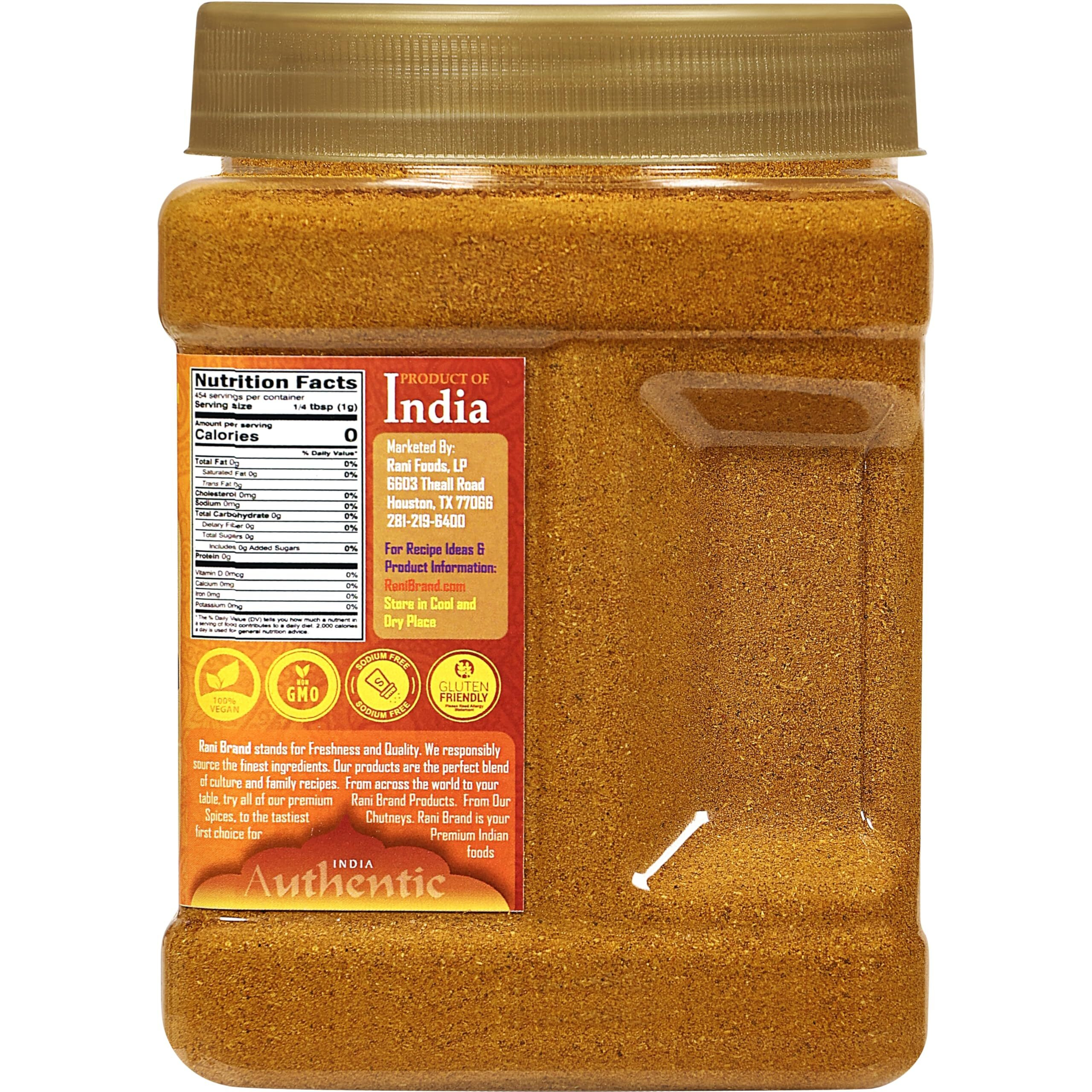 Rani Tandoori Masala (Natural, No Colors Added) Indian 11-Spice Blend 16oz (1lb) 454g PET Jar ~ Salt Free, Vegan, Gluten Friendly, NON-GMO, Indian Origin (Size 16oz (1lb) 454g)