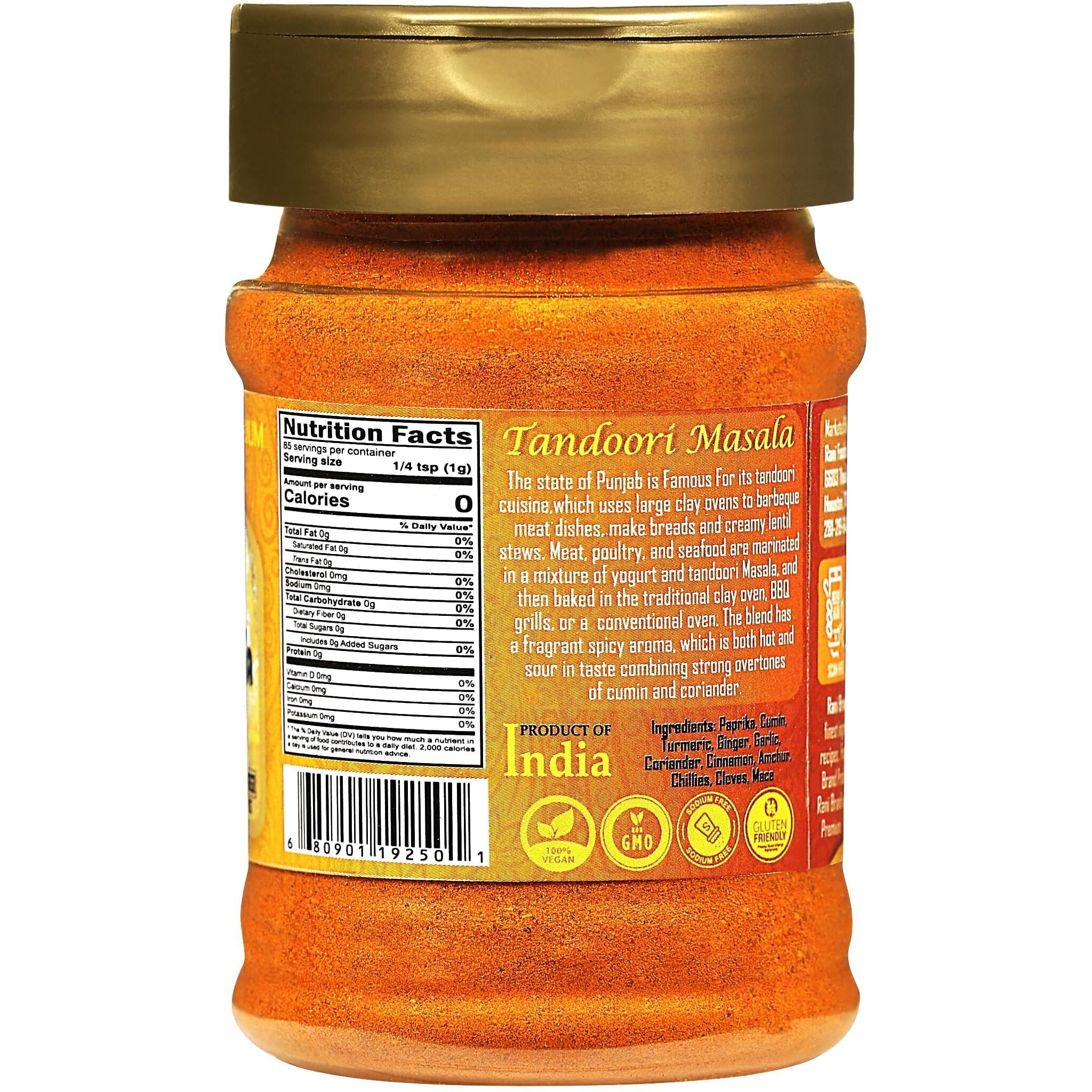 Rani Tandoori Masala (Natural, No Colors Added) Indian 11-Spice Blend 3oz (85g) PET Jar, Pack of 12 ~ Salt Free, Vegan, Gluten Friendly, NON-GMO, Kosher, Indian Origin (Size 3oz (85g))