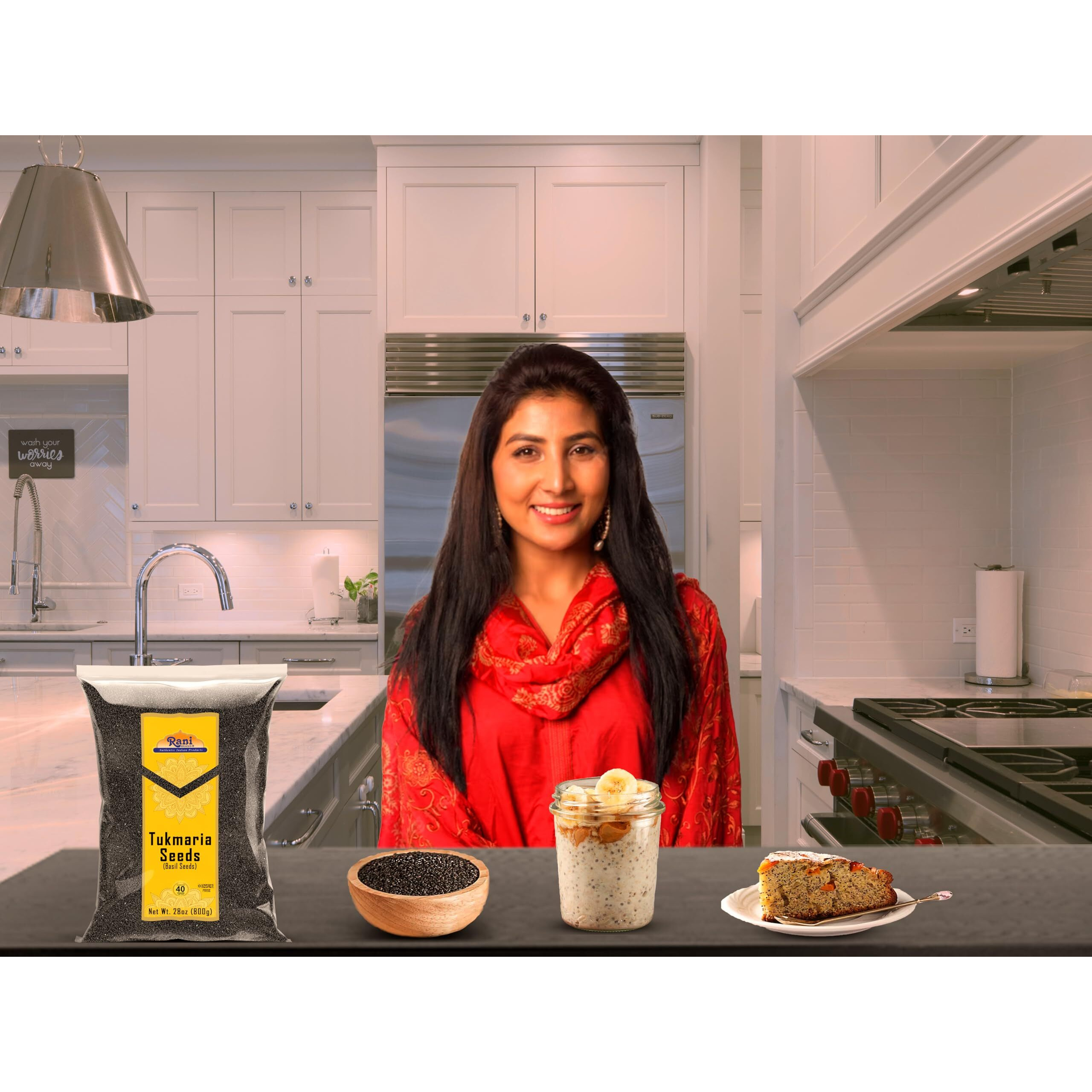 Rani Tukmaria (Holy Basil Seeds) 28oz (800g) Used for Falooda / Sabja Dessert, Spice & Ayurveda Herbal ~ All Natural, Gluten Friendly, NON-GMO, Kosher, Vegan, Indian Origin (Size 28oz (800g))
