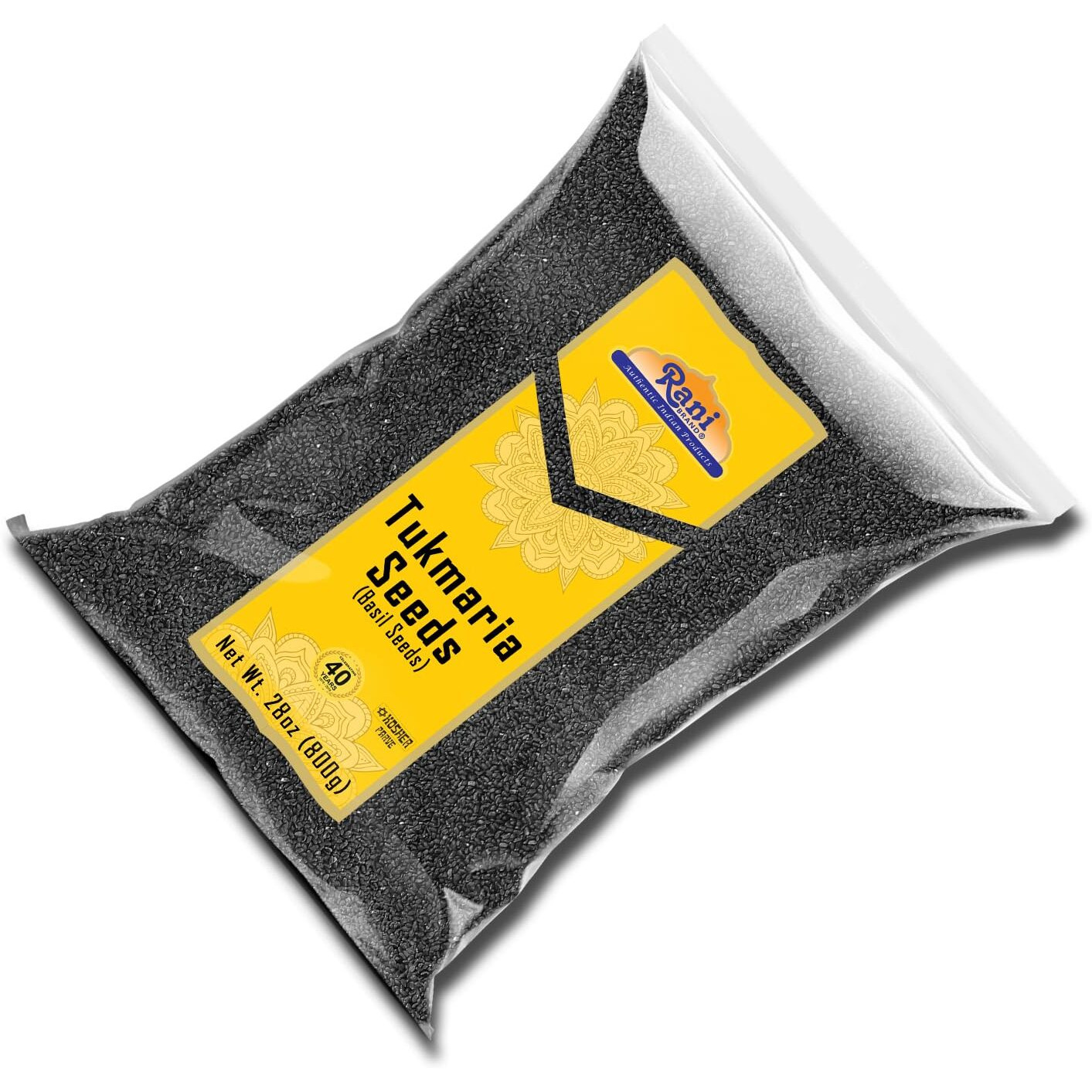 Rani Tukmaria (Holy Basil Seeds) 28oz (800g) Used for Falooda / Sabja Dessert, Spice & Ayurveda Herbal ~ All Natural, Gluten Friendly, NON-GMO, Kosher, Vegan, Indian Origin (Size 28oz (800g))